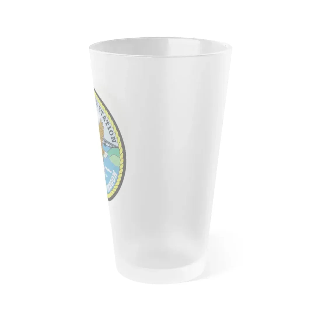 USCG Group Air Station North Bend (U.S. Coast Guard) Frosted Pint Glass 16oz - Go Mug Yourself