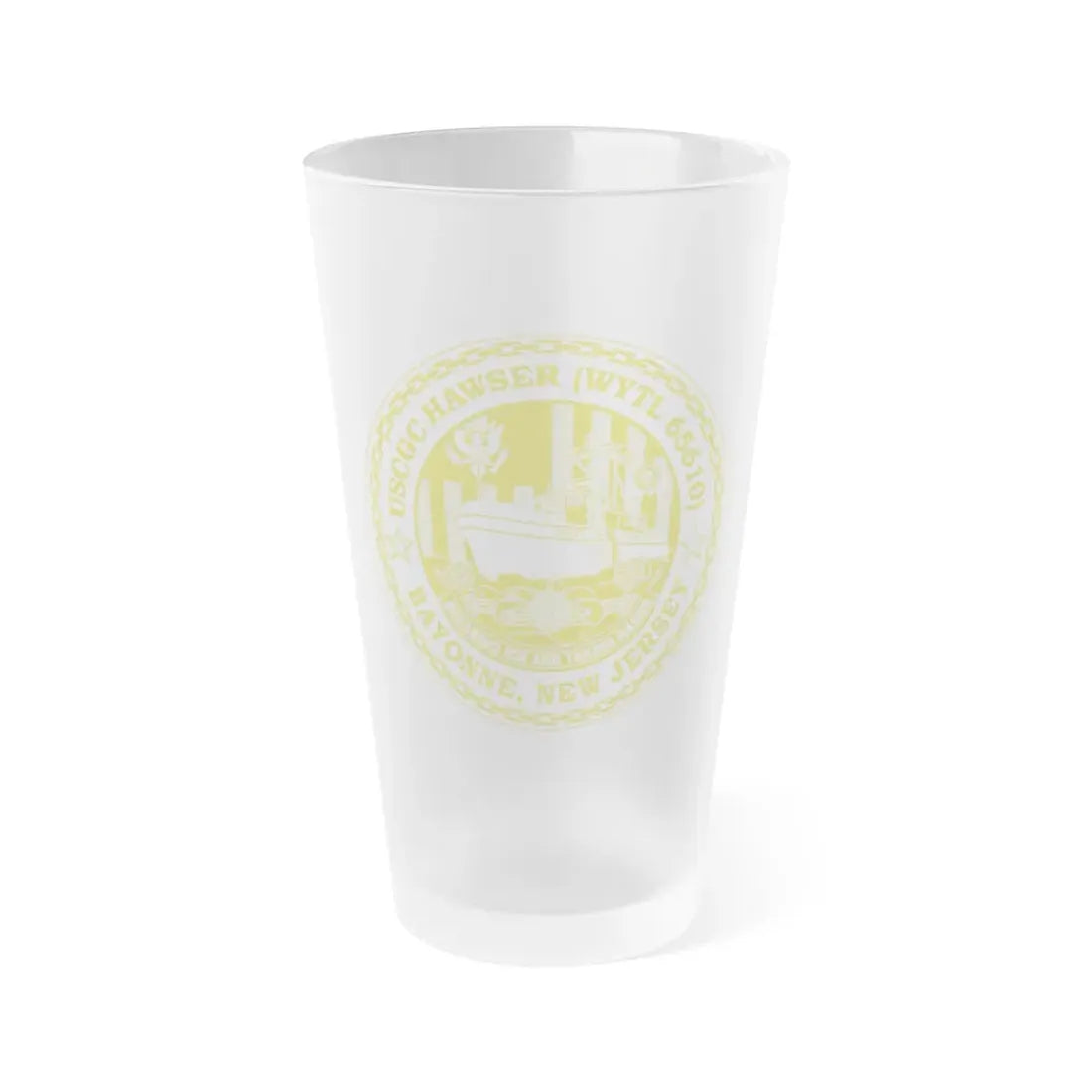 USCG Hawser WYTL 65610 Sim Gold (U.S. Coast Guard) Frosted Pint Glass 16oz Default Title - Go Mug Yourself