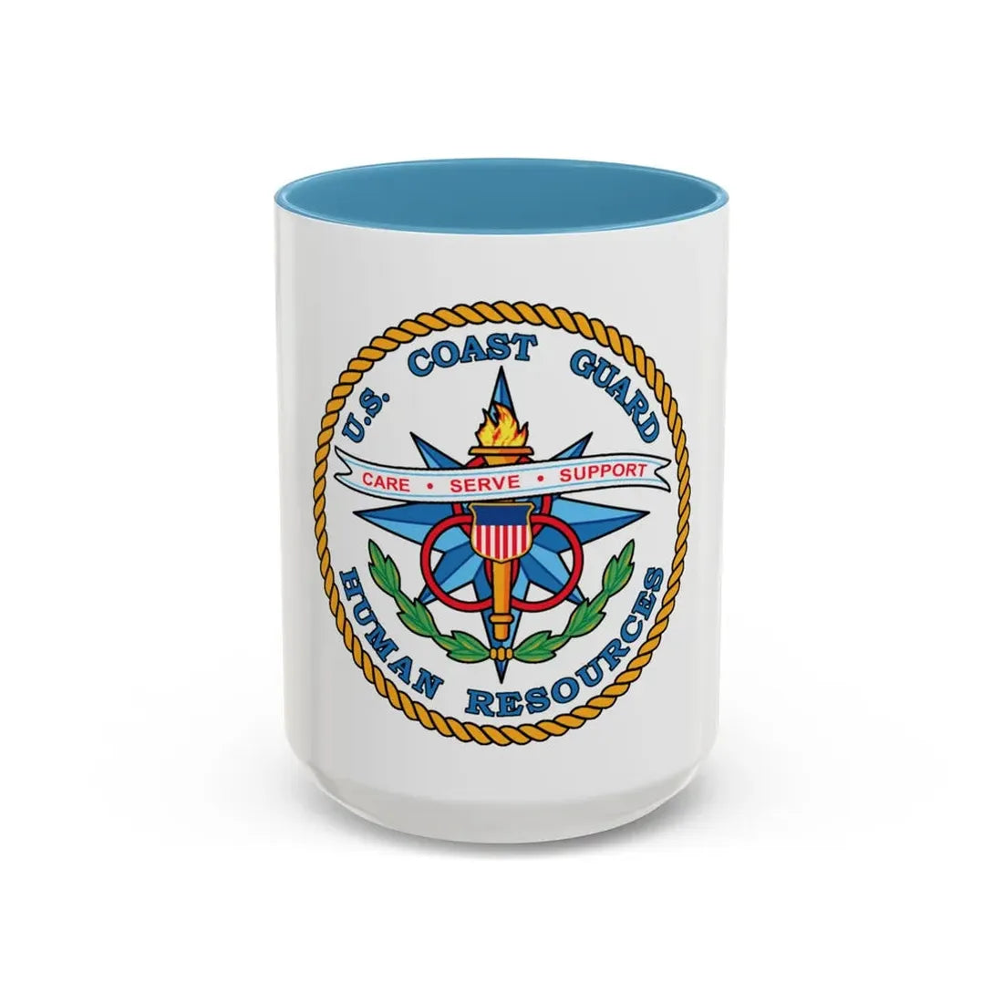 USCG Human Resources (U.S. Coast Guard) Accent Coffee Mug 15oz Light Blue - Go Mug Yourself