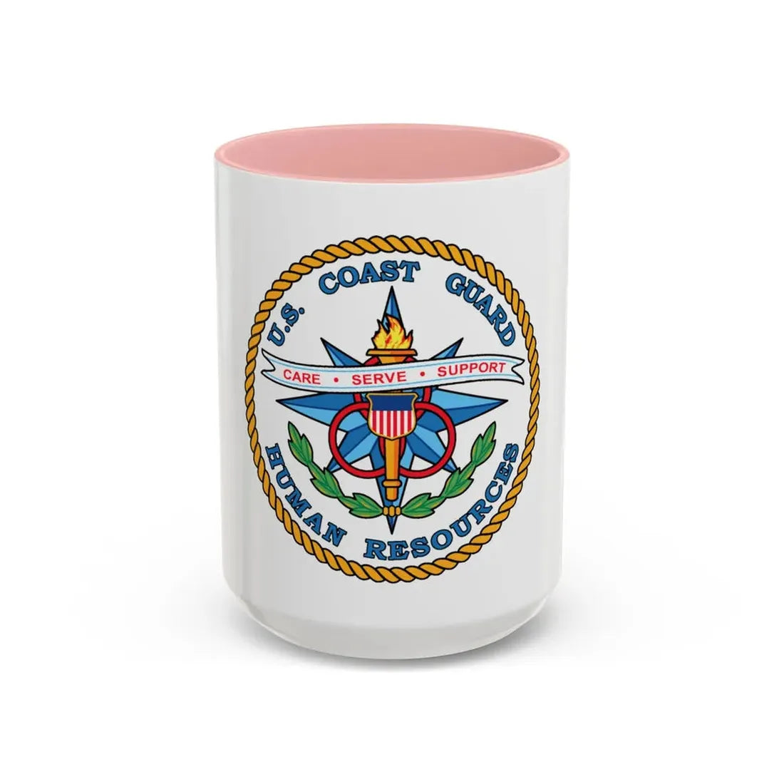 USCG Human Resources (U.S. Coast Guard) Accent Coffee Mug 15oz Pink - Go Mug Yourself