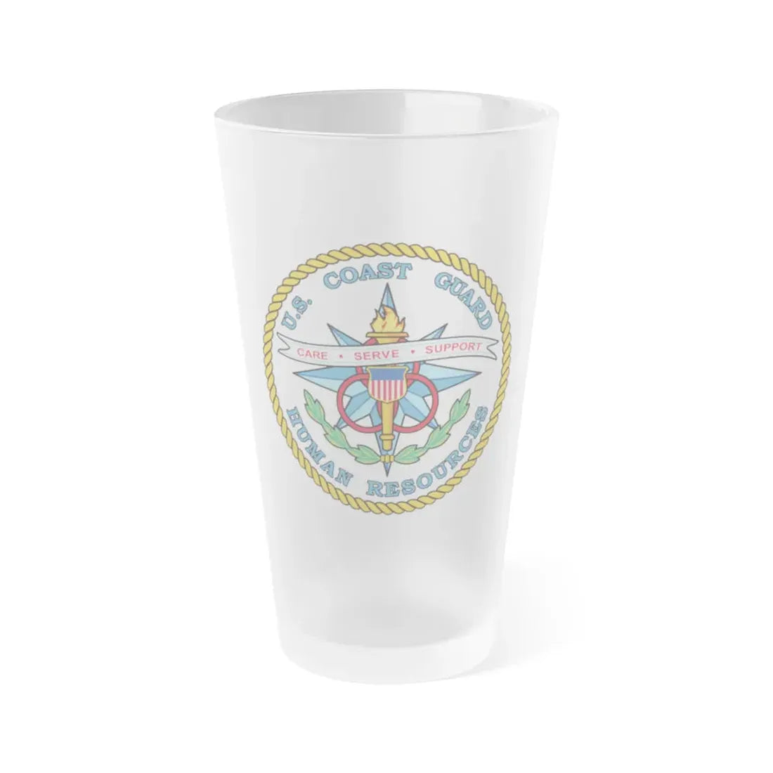 USCG Human Resources (U.S. Coast Guard) Frosted Pint Glass 16oz Default Title - Go Mug Yourself
