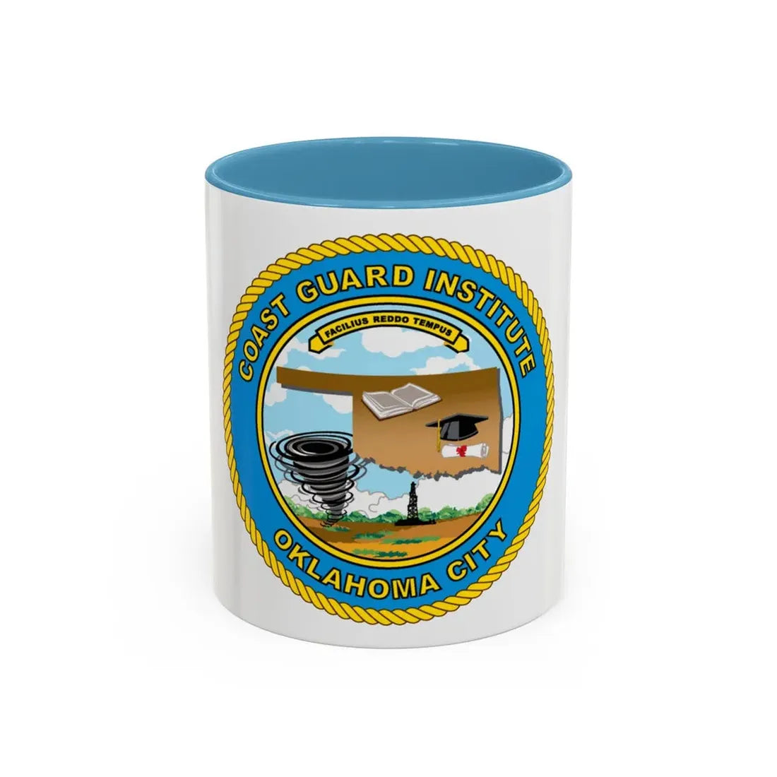 USCG Institute Oklahoma City (U.S. Coast Guard) Accent Coffee Mug 11oz Light Blue - Go Mug Yourself