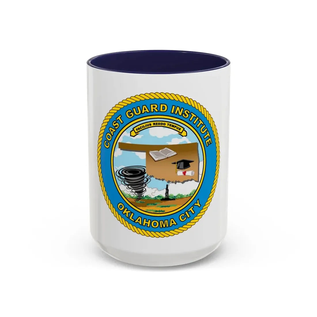 USCG Institute Oklahoma City (U.S. Coast Guard) Accent Coffee Mug 15oz Navy - Go Mug Yourself