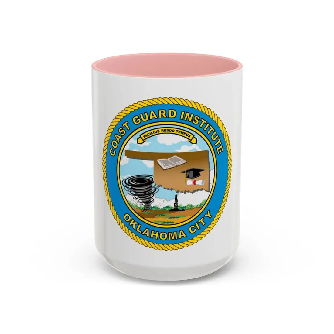 USCG Institute Oklahoma City (U.S. Coast Guard) Accent Coffee Mug 15oz Pink - Go Mug Yourself