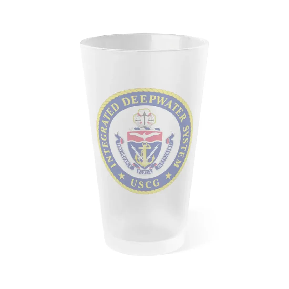 USCG Integrated Deepwater System (U.S. Coast Guard) Frosted Pint Glass 16oz Default Title - Go Mug Yourself