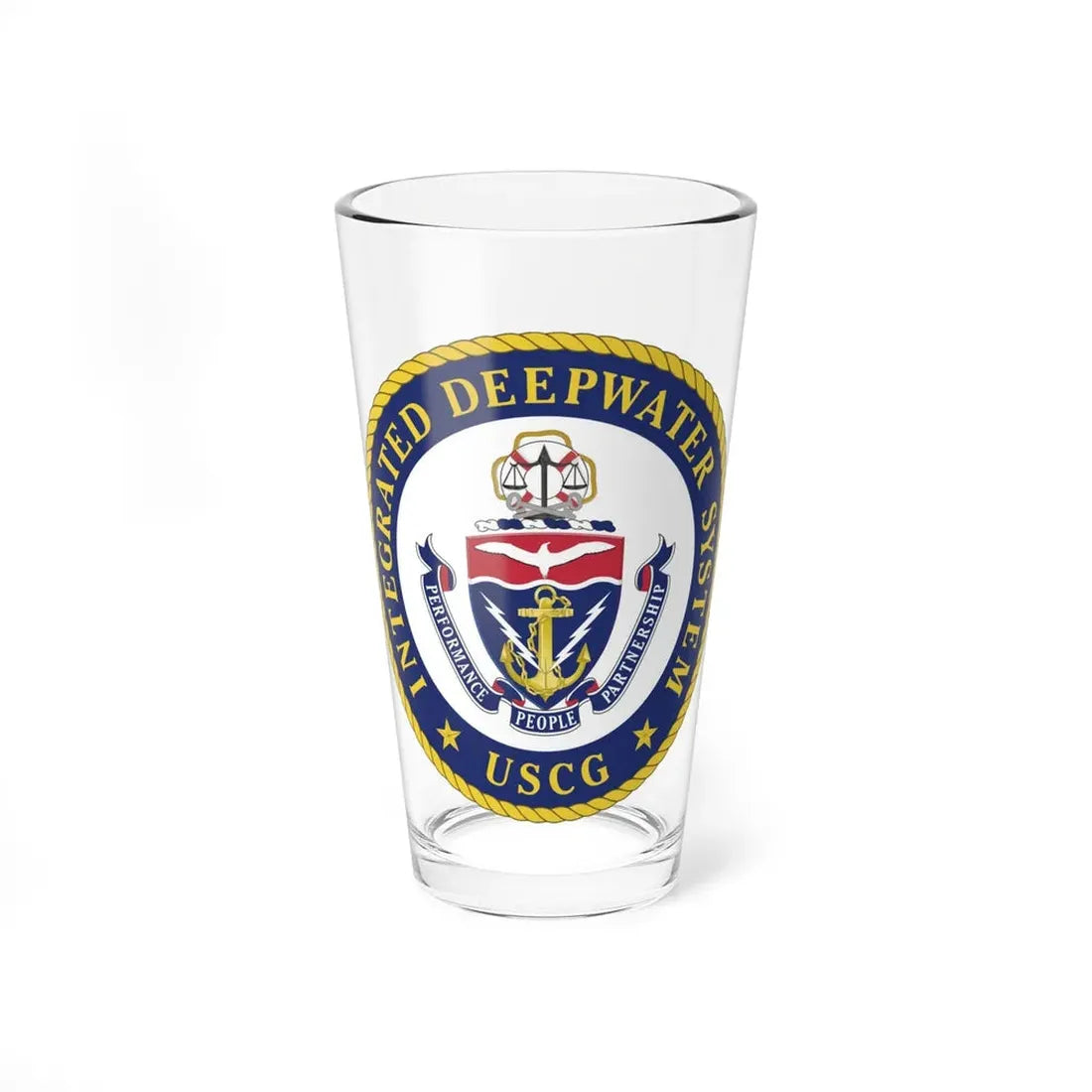 USCG Integrated Deepwater System (U.S. Coast Guard) Pint Glass 16oz 16oz - Go Mug Yourself