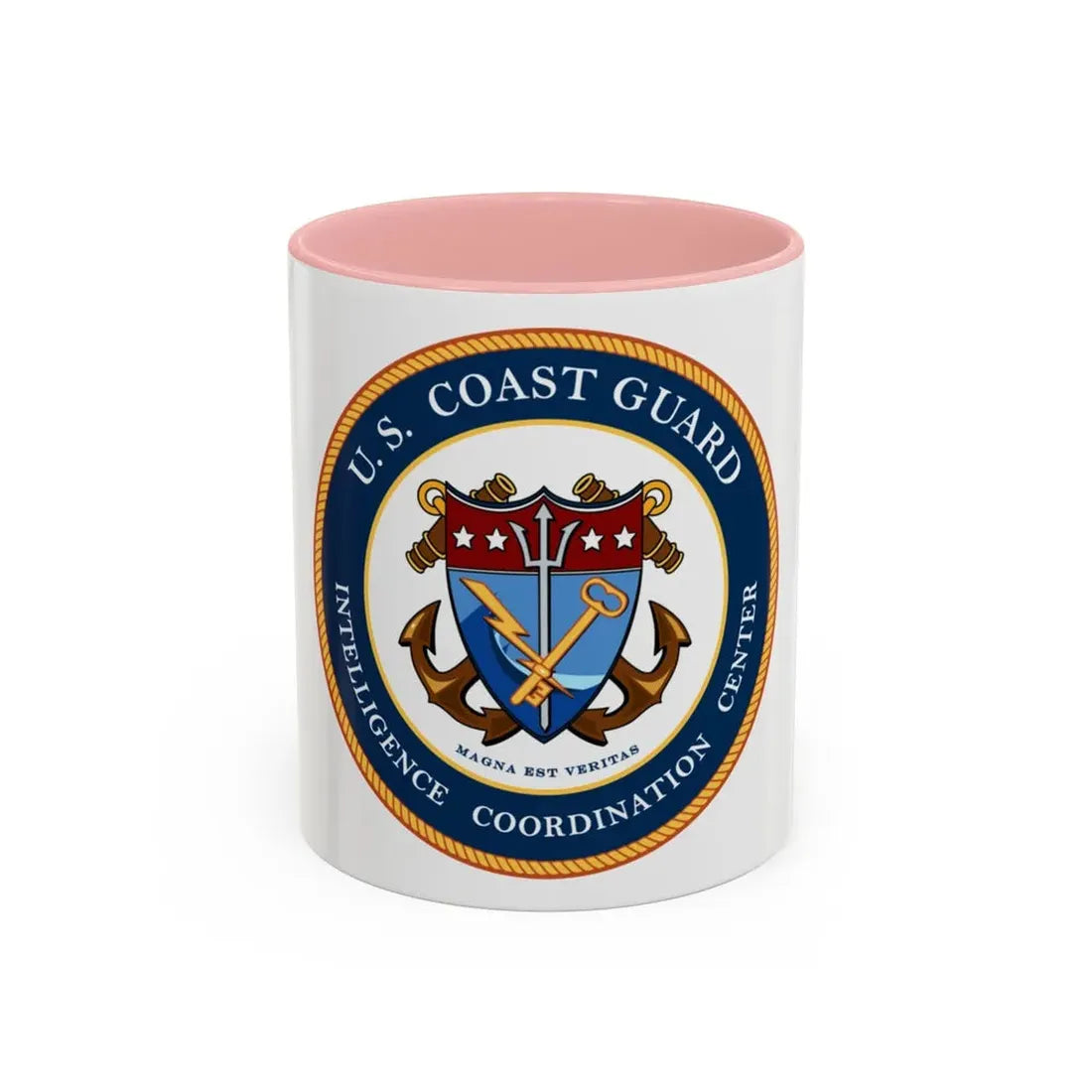 USCG Intelligence Coordination Center (U.S. Coast Guard) Accent Coffee Mug 11oz Pink - Go Mug Yourself