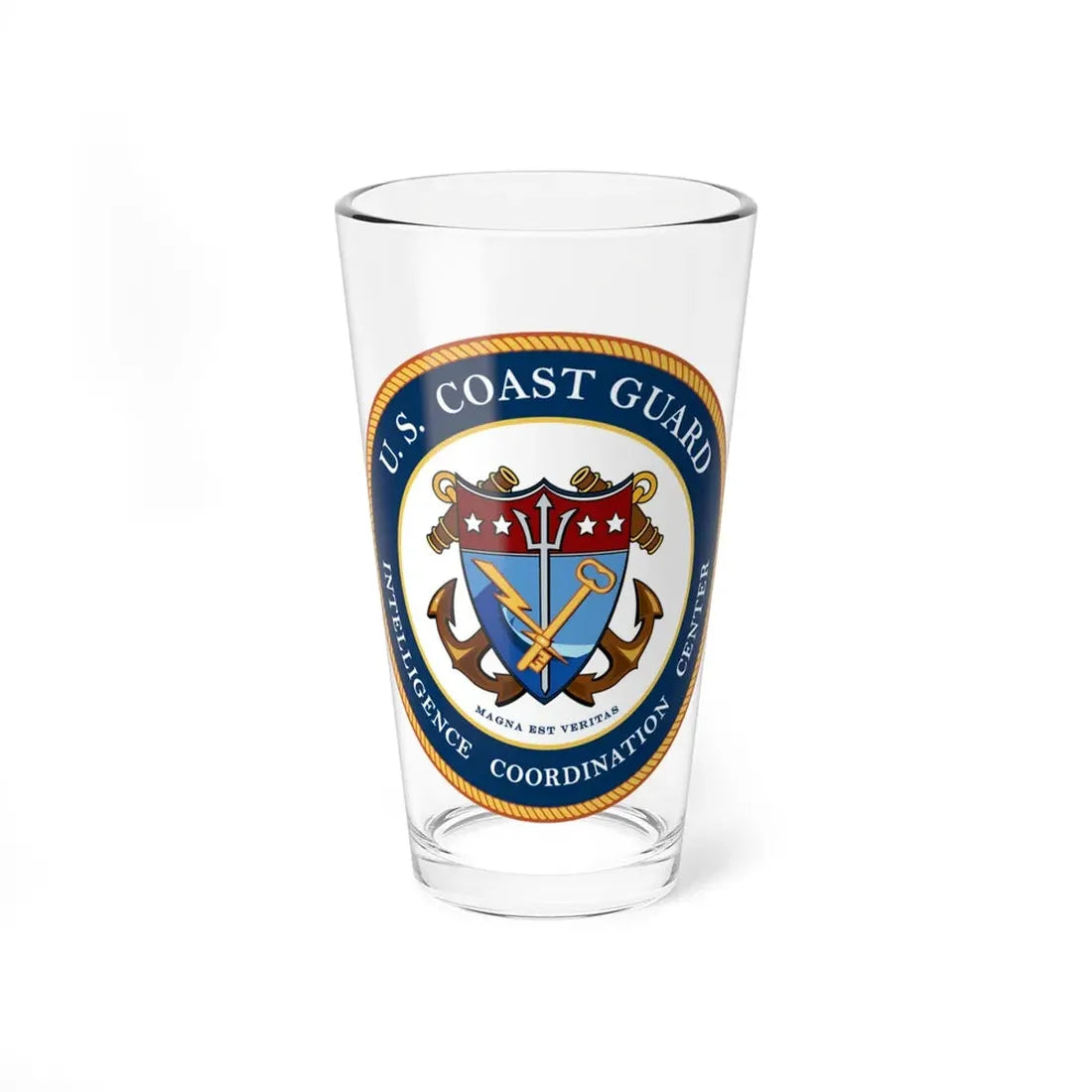 USCG Intelligence Coordination Center (U.S. Coast Guard) Pint Glass 16oz 16oz - Go Mug Yourself