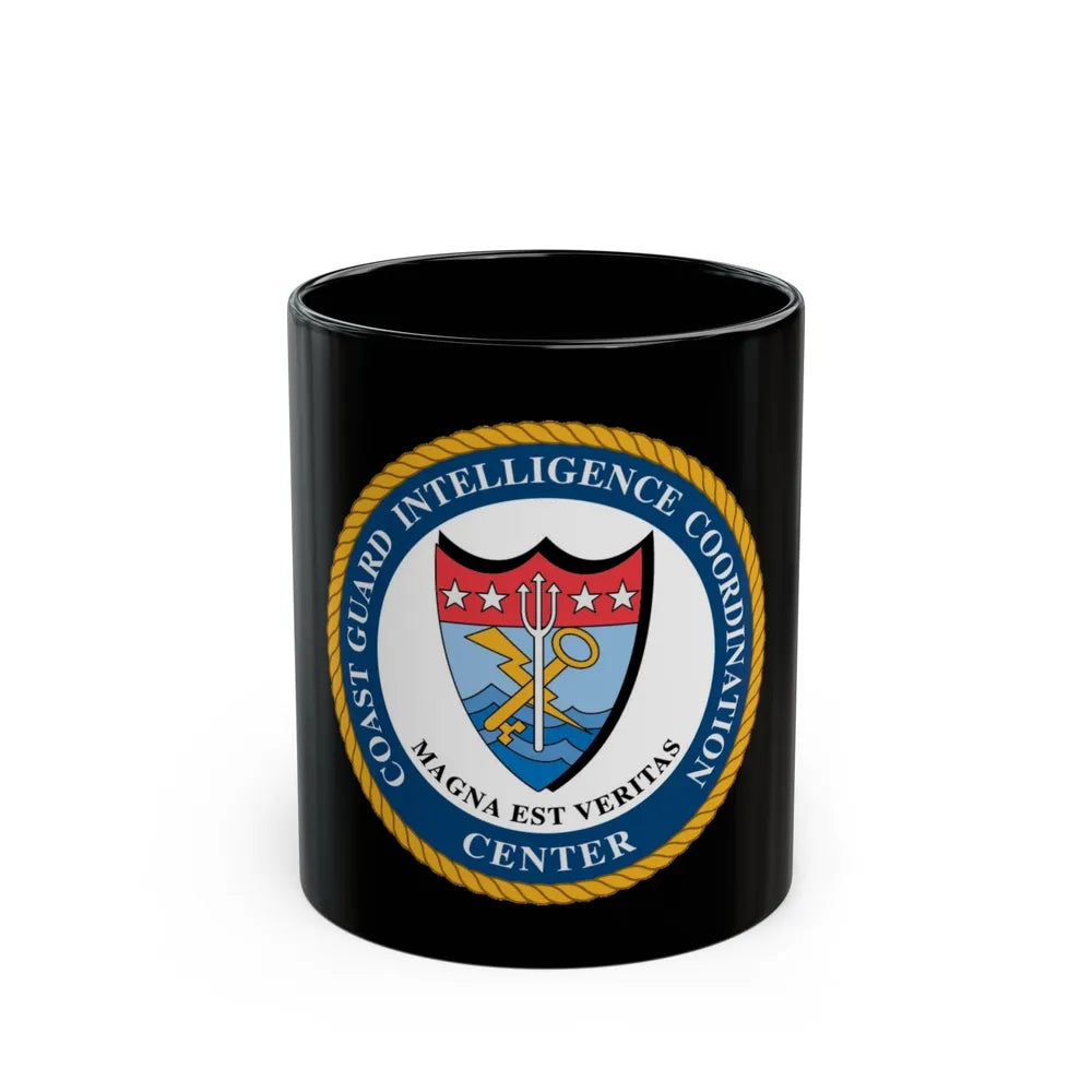 USCG Intelligence Coordination Ctr (U.S. Coast Guard) Black Coffee Mug-11oz-Go Mug Yourself