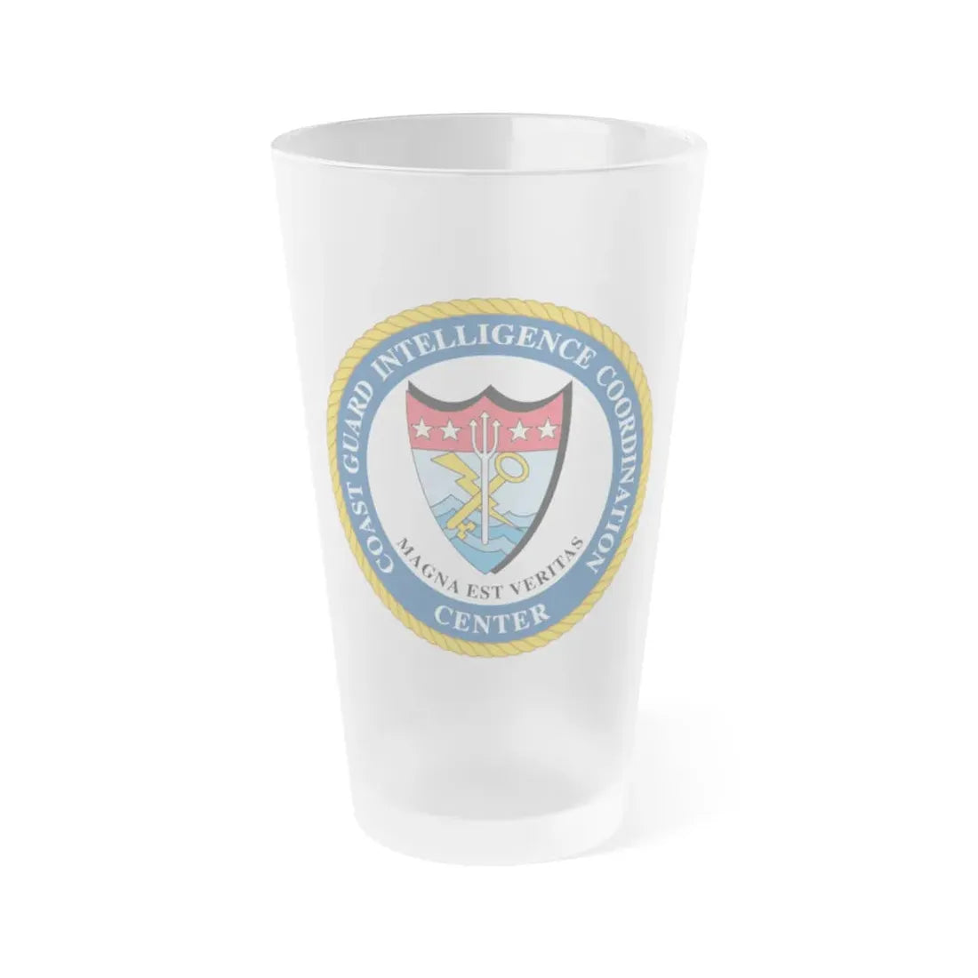 USCG Intelligence Coordination Ctr (U.S. Coast Guard) Frosted Pint Glass 16oz Default Title - Go Mug Yourself