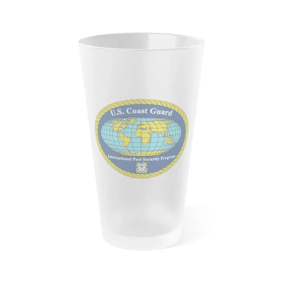 USCG International Port Security Program (U.S. Coast Guard) Frosted Pint Glass 16oz Default Title - Go Mug Yourself