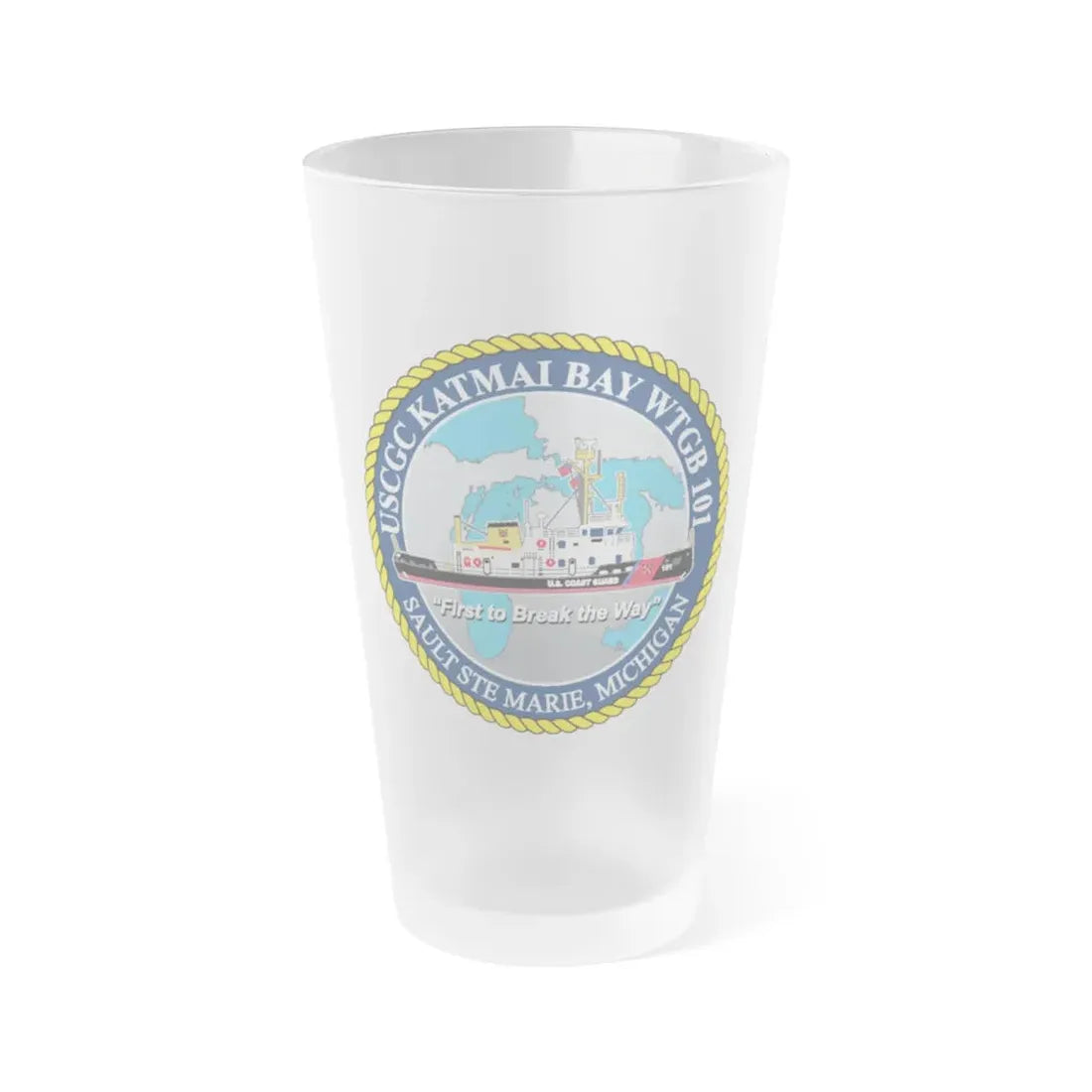 USCG Katmai Bay WTGB 101 (U.S. Coast Guard) Frosted Pint Glass 16oz Default Title - Go Mug Yourself