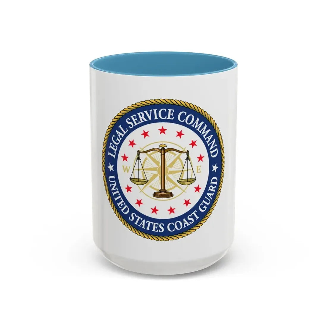 USCG Legal Service Command (U.S. Coast Guard) Accent Coffee Mug 15oz Light Blue - Go Mug Yourself