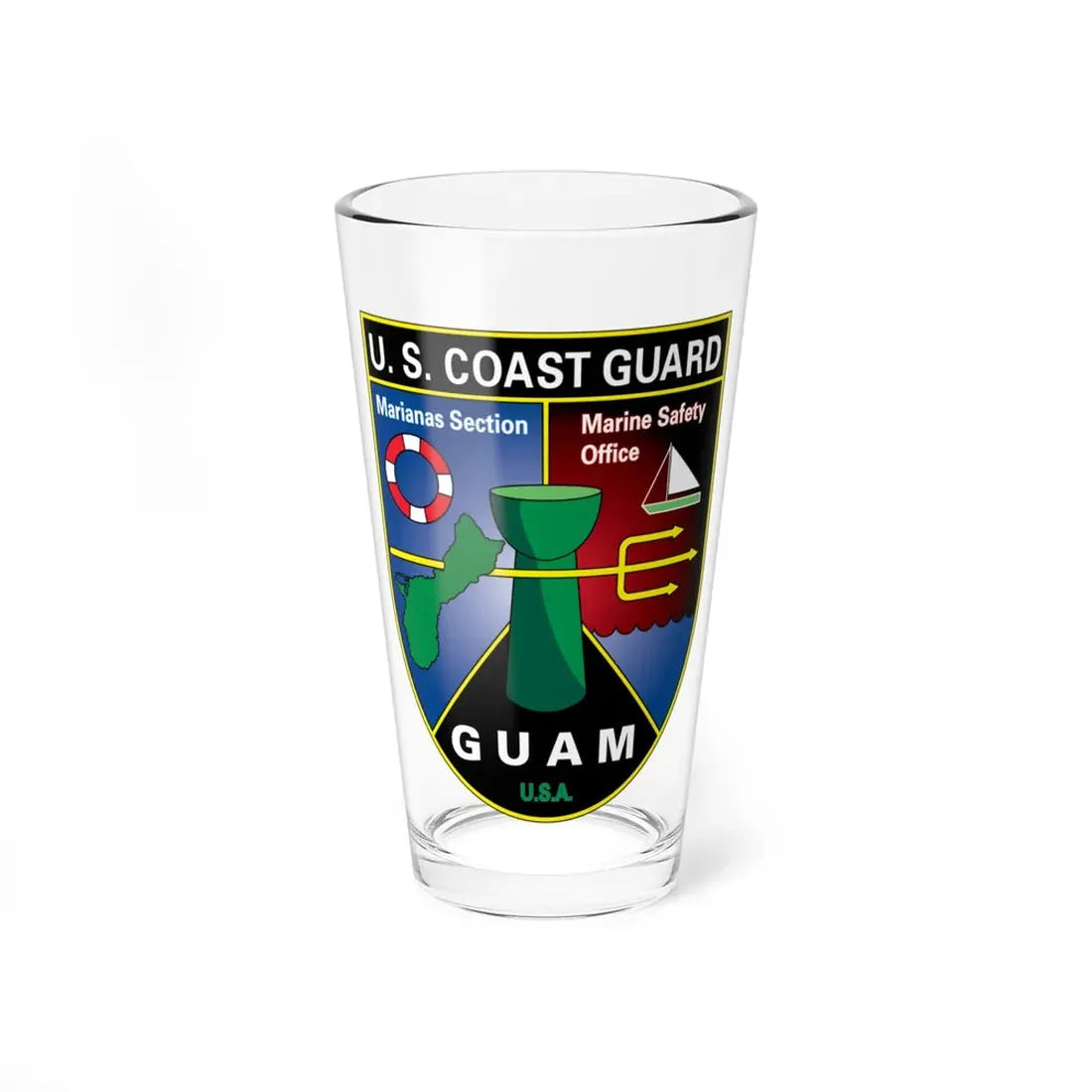 USCG Marianas Sect MSO Guam (U.S. Coast Guard) Pint Glass 16oz 16oz - Go Mug Yourself