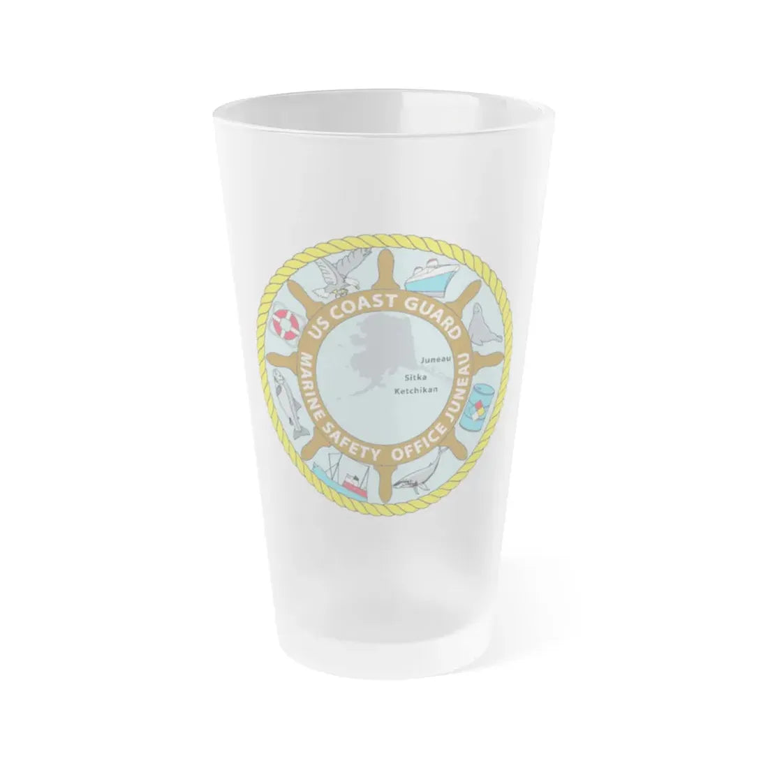 USCG Marine Safety Office Juneau (U.S. Coast Guard) Frosted Pint Glass 16oz Default Title - Go Mug Yourself