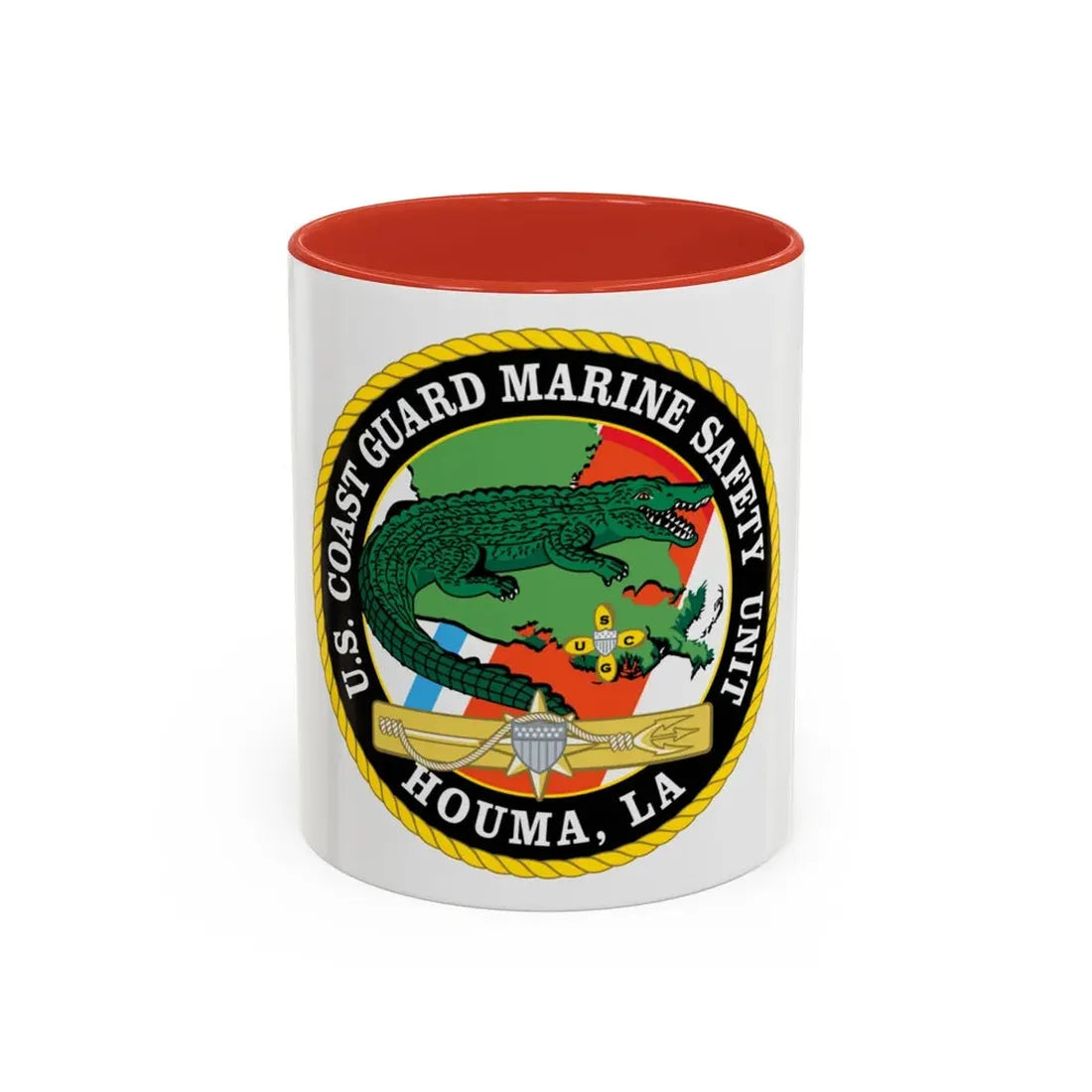 USCG Marine Safety Unit Houma LA (U.S. Coast Guard) Accent Coffee Mug 11oz Red - Go Mug Yourself