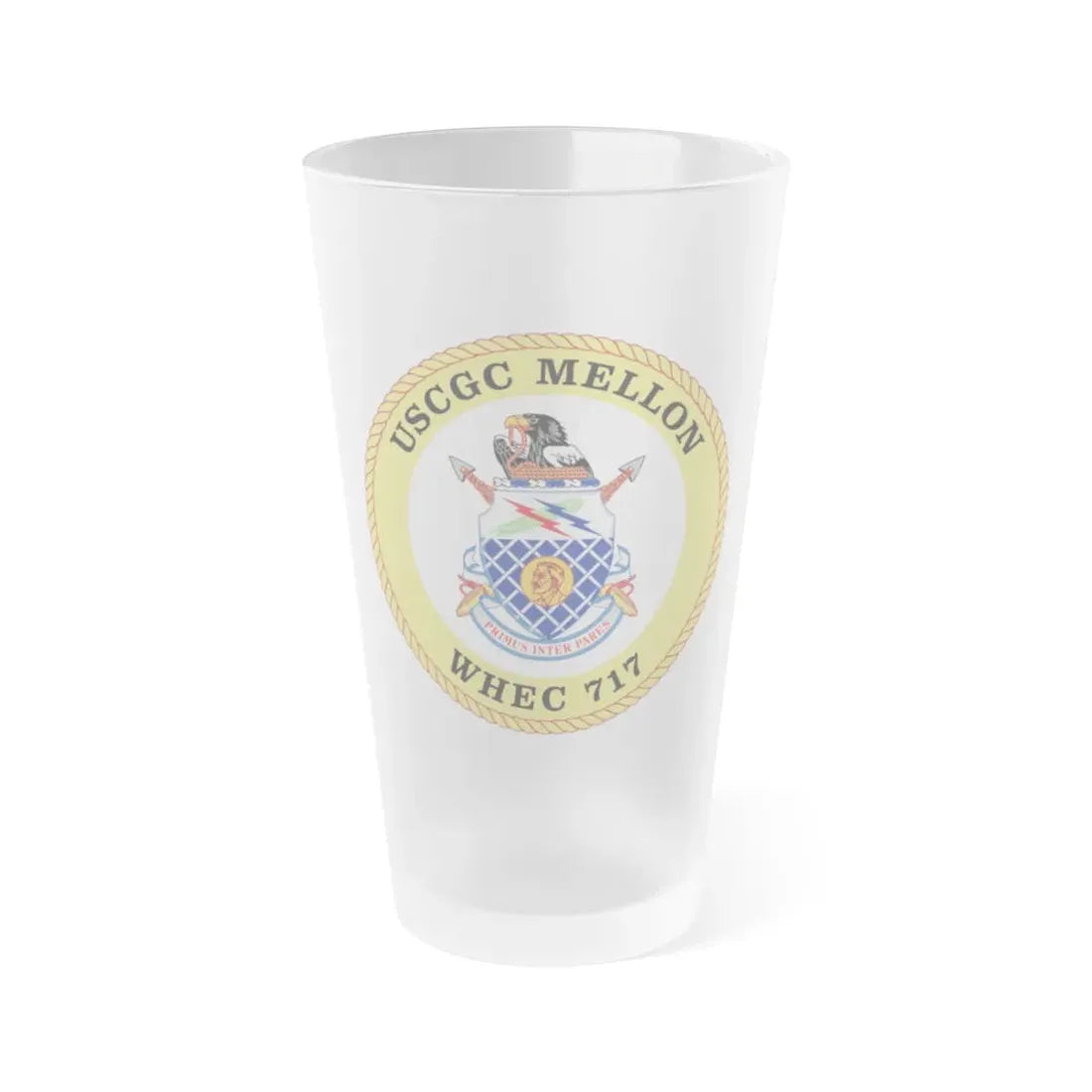 USCG Mellon WHEC 717 Gold Anniversary (U.S. Coast Guard) Frosted Pint Glass 16oz Default Title - Go Mug Yourself