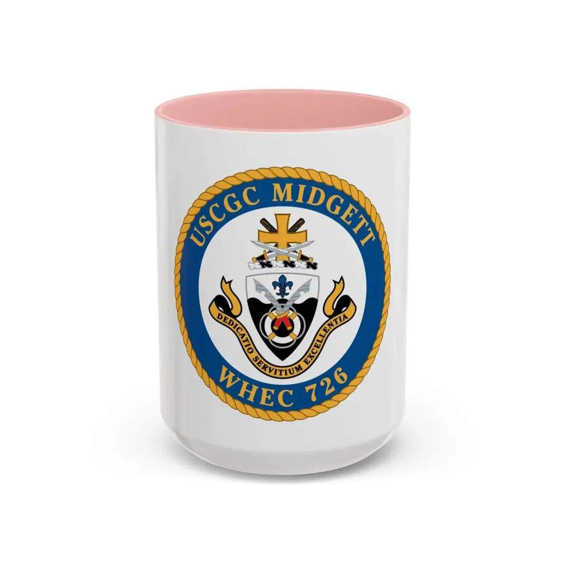 USCG Midgett WHEC 726 (U.S. Coast Guard) Accent Coffee Mug 15oz Pink - Go Mug Yourself