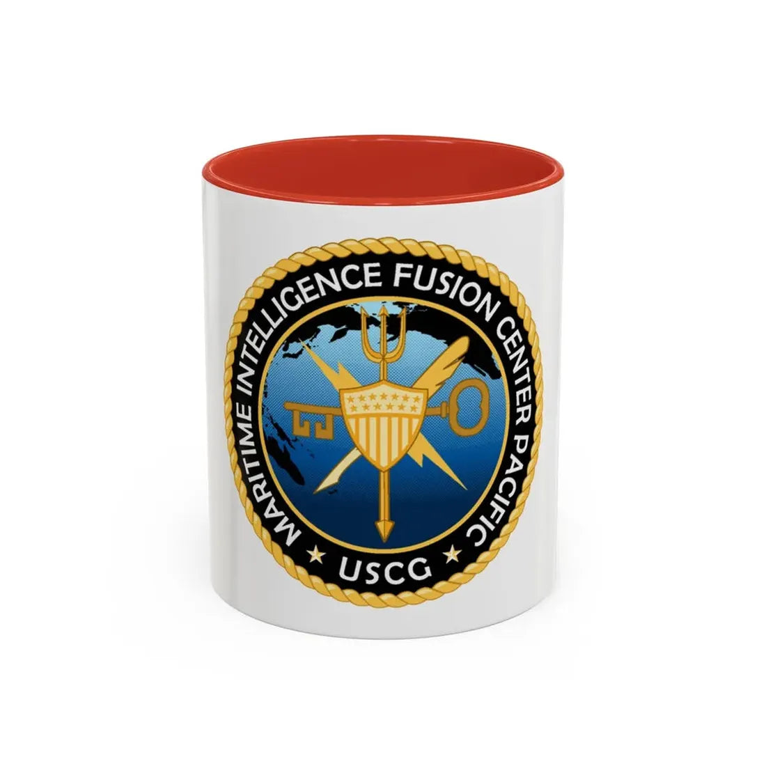 USCG MIFC PAC (U.S. Coast Guard) Accent Coffee Mug 11oz Red - Go Mug Yourself