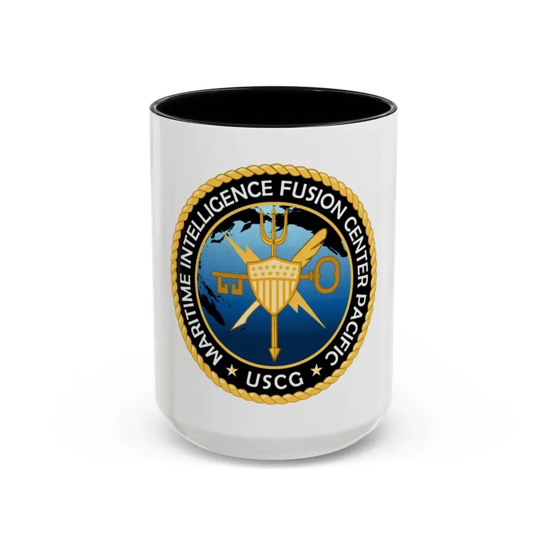 USCG MIFC PAC (U.S. Coast Guard) Accent Coffee Mug 15oz Black - Go Mug Yourself