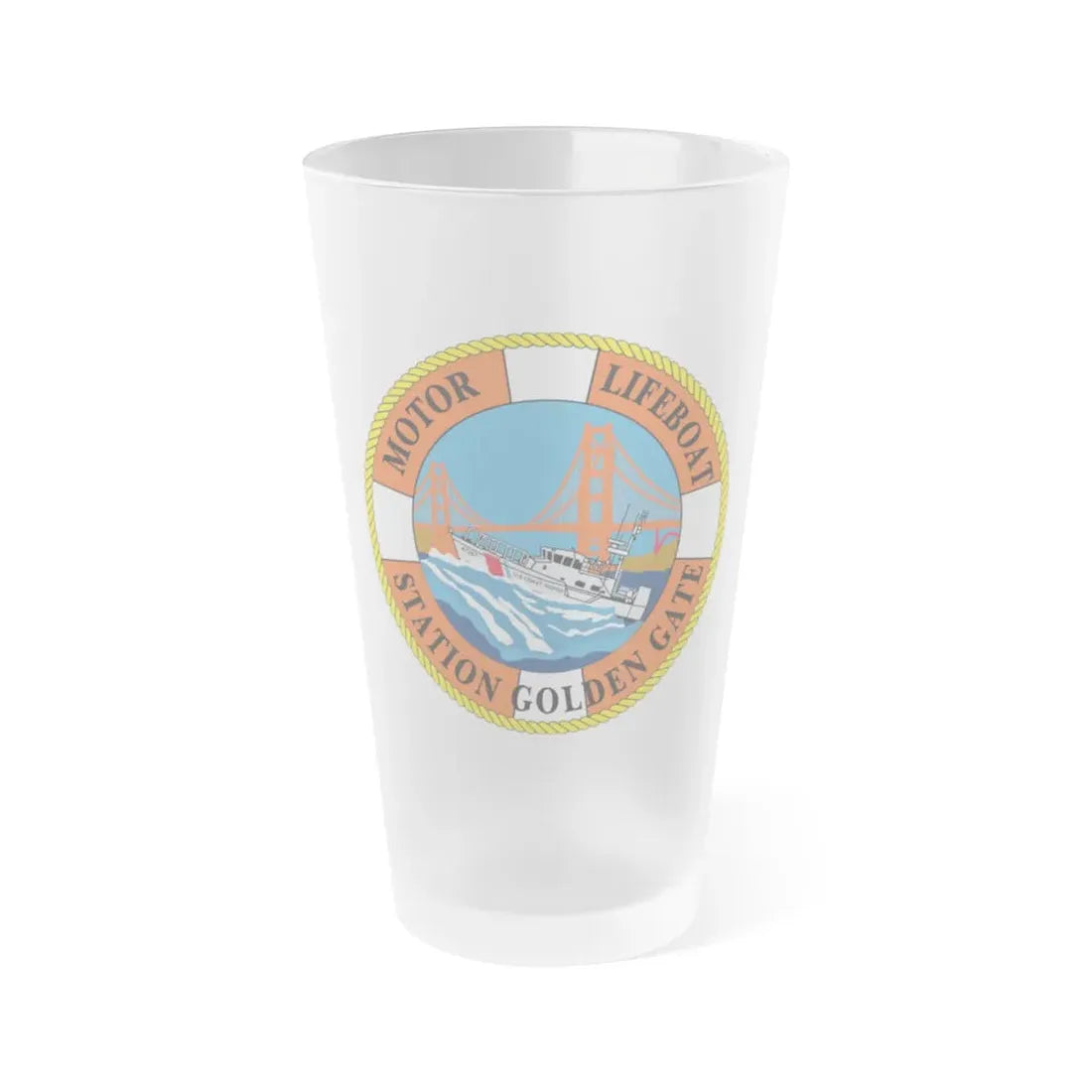 USCG Motor Lifeboat Station Golden Gate (U.S. Coast Guard) Frosted Pint Glass 16oz Default Title - Go Mug Yourself