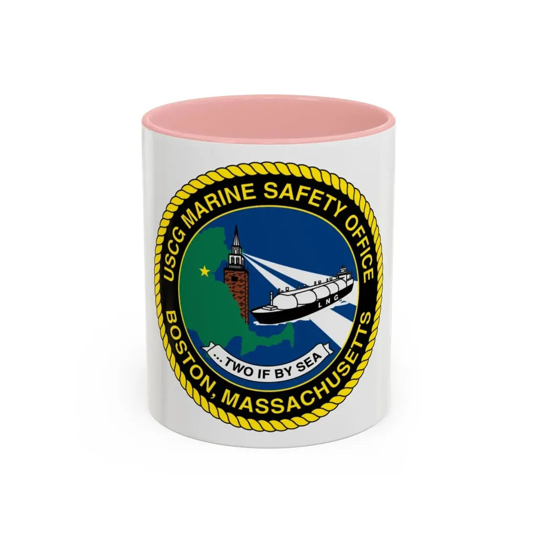 USCG MSO Boston Marine Safety Office (U.S. Coast Guard) Accent Coffee Mug 11oz Pink - Go Mug Yourself