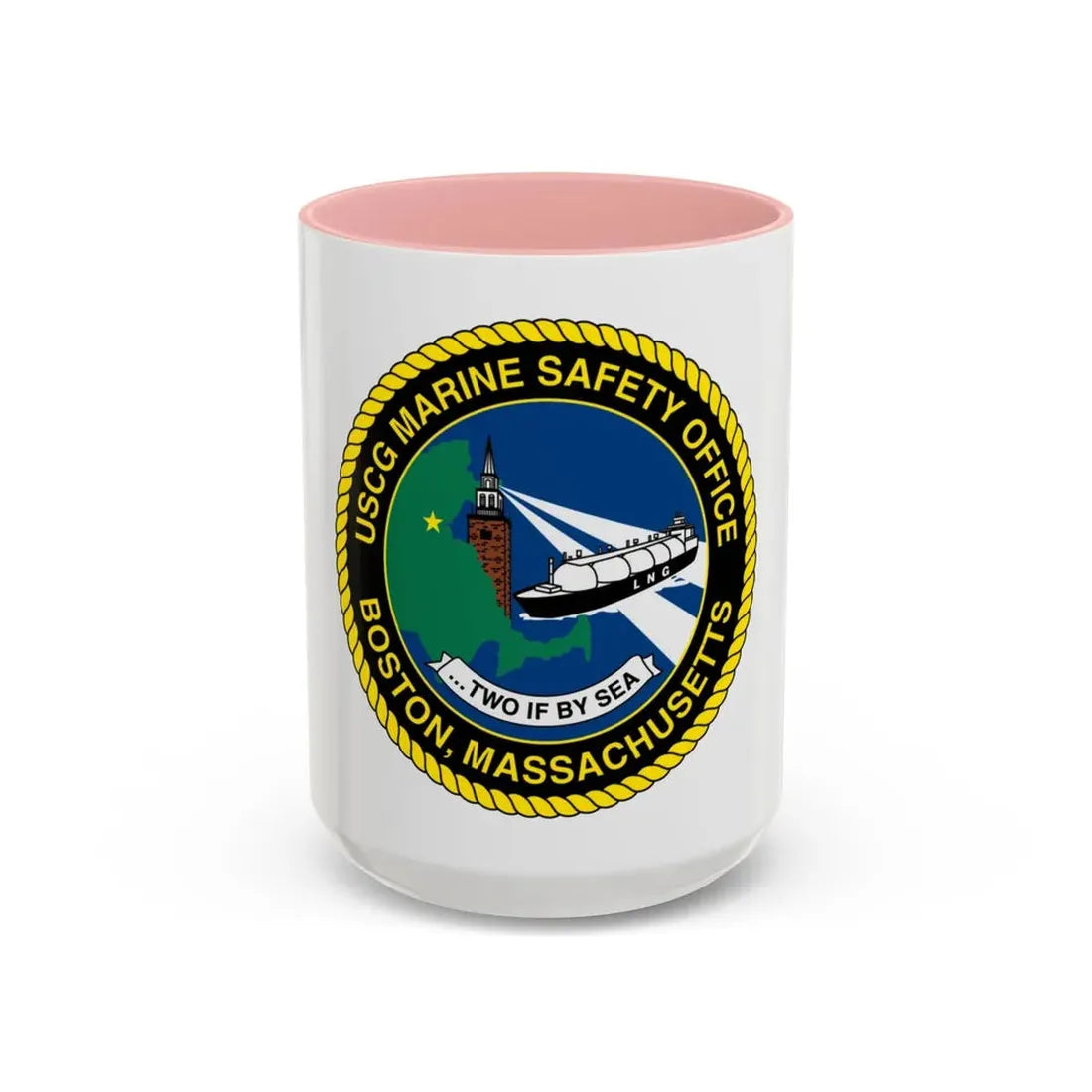 USCG MSO Boston Marine Safety Office (U.S. Coast Guard) Accent Coffee Mug 15oz Pink - Go Mug Yourself