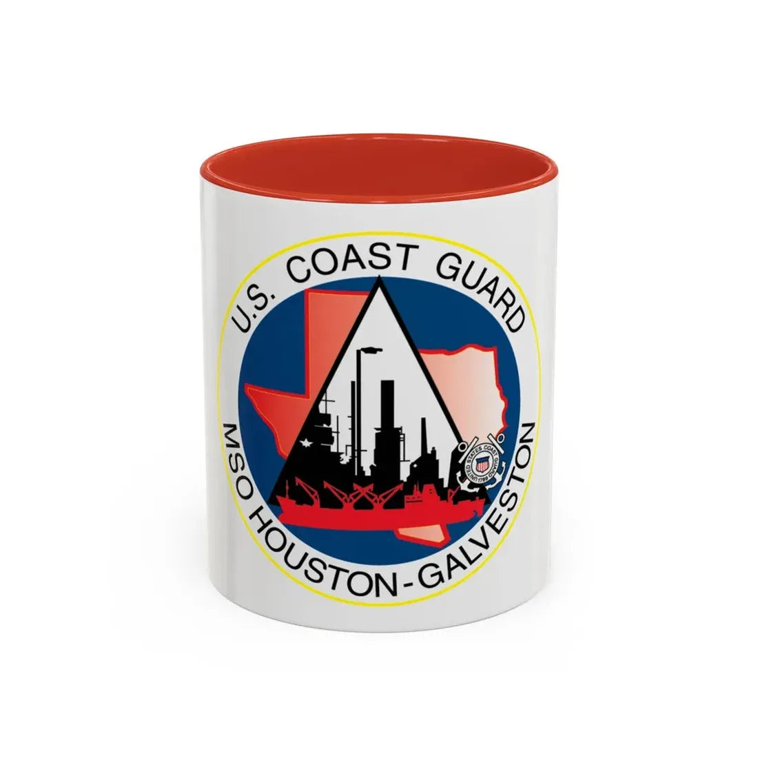 USCG MSO Houston Galveston (U.S. Coast Guard) Accent Coffee Mug 11oz Red - Go Mug Yourself