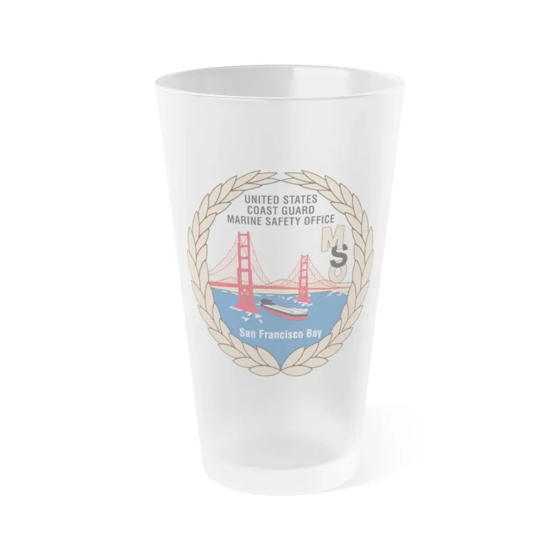 USCG MSO San Francisco Bay (U.S. Coast Guard) Frosted Pint Glass 16oz Default Title - Go Mug Yourself