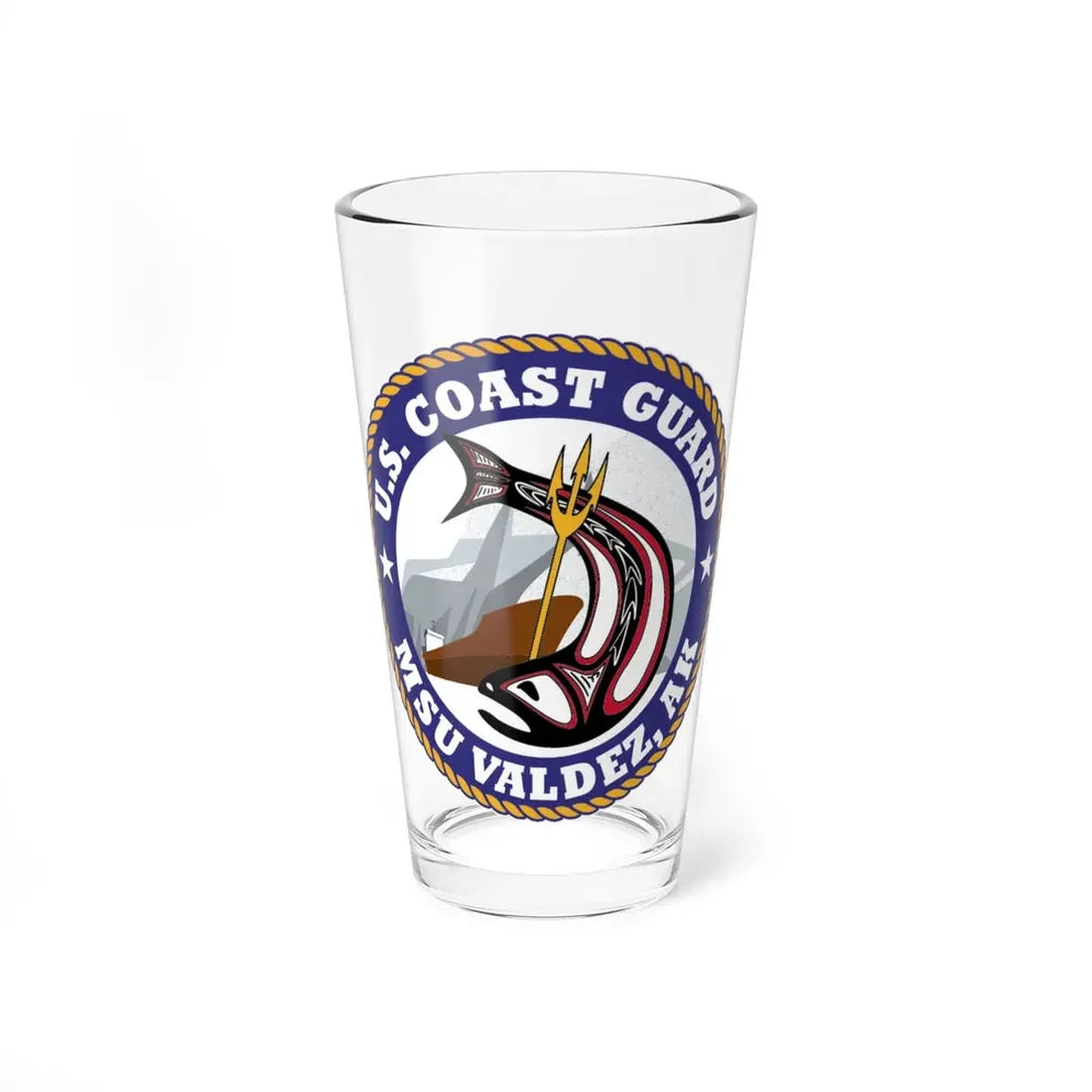 USCG MSU Valdez AK (U.S. Coast Guard) Pint Glass 16oz 16oz - Go Mug Yourself
