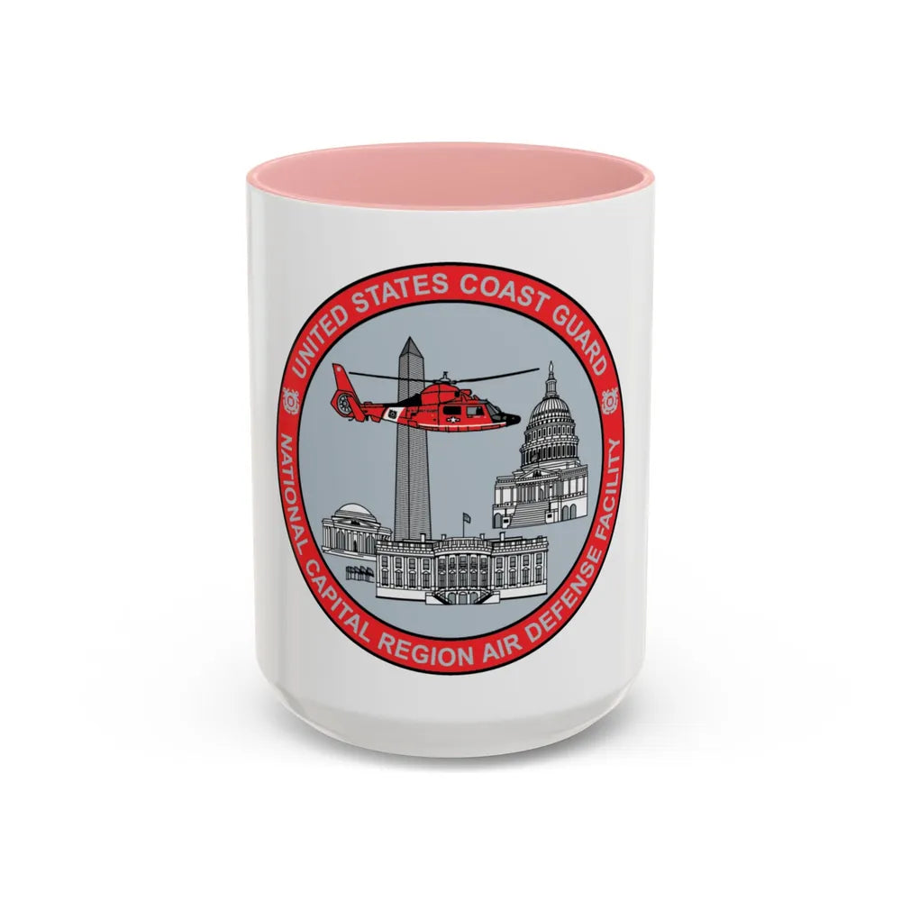 USCG NCR ADF Nat'l Capital Reg Air Def Fac 2009 (U.S. Coast Guard) Accent Coffee Mug 15oz Pink - Go Mug Yourself