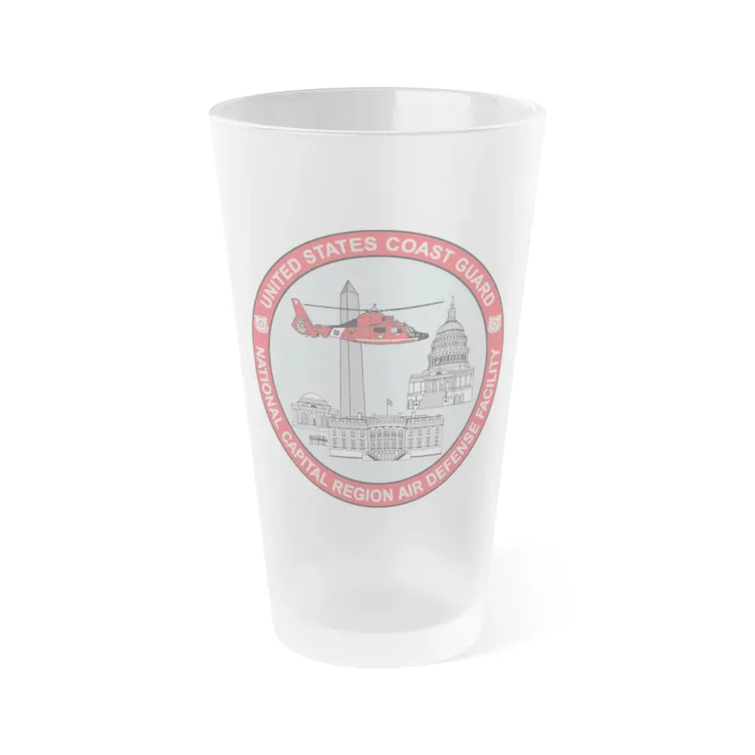 USCG NCR ADF Nat'l Capital Reg Air Def Fac 2009 (U.S. Coast Guard) Frosted Pint Glass 16oz Default Title - Go Mug Yourself