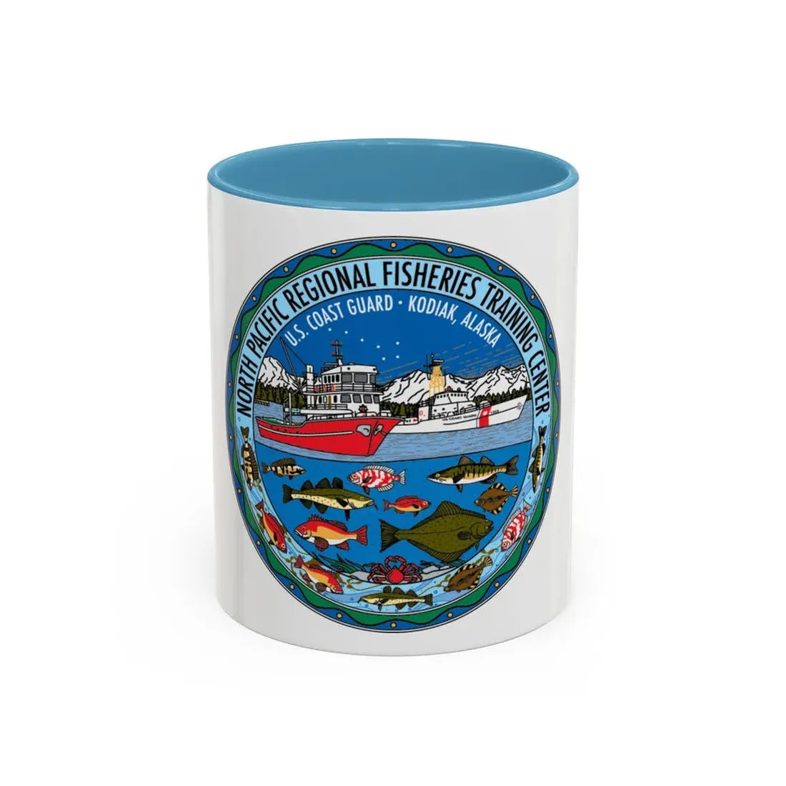 USCG NPRFTC Kodiak Alaska 2005 (U.S. Coast Guard) Accent Coffee Mug 11oz Light Blue - Go Mug Yourself