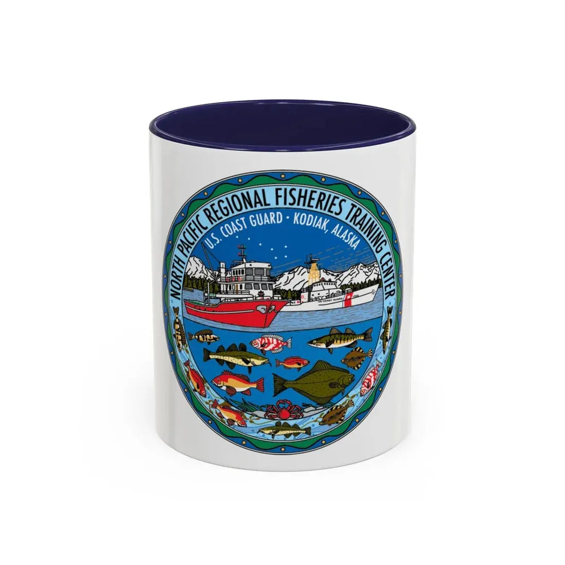 USCG NPRFTC Kodiak Alaska 2005 (U.S. Coast Guard) Accent Coffee Mug 11oz Navy - Go Mug Yourself
