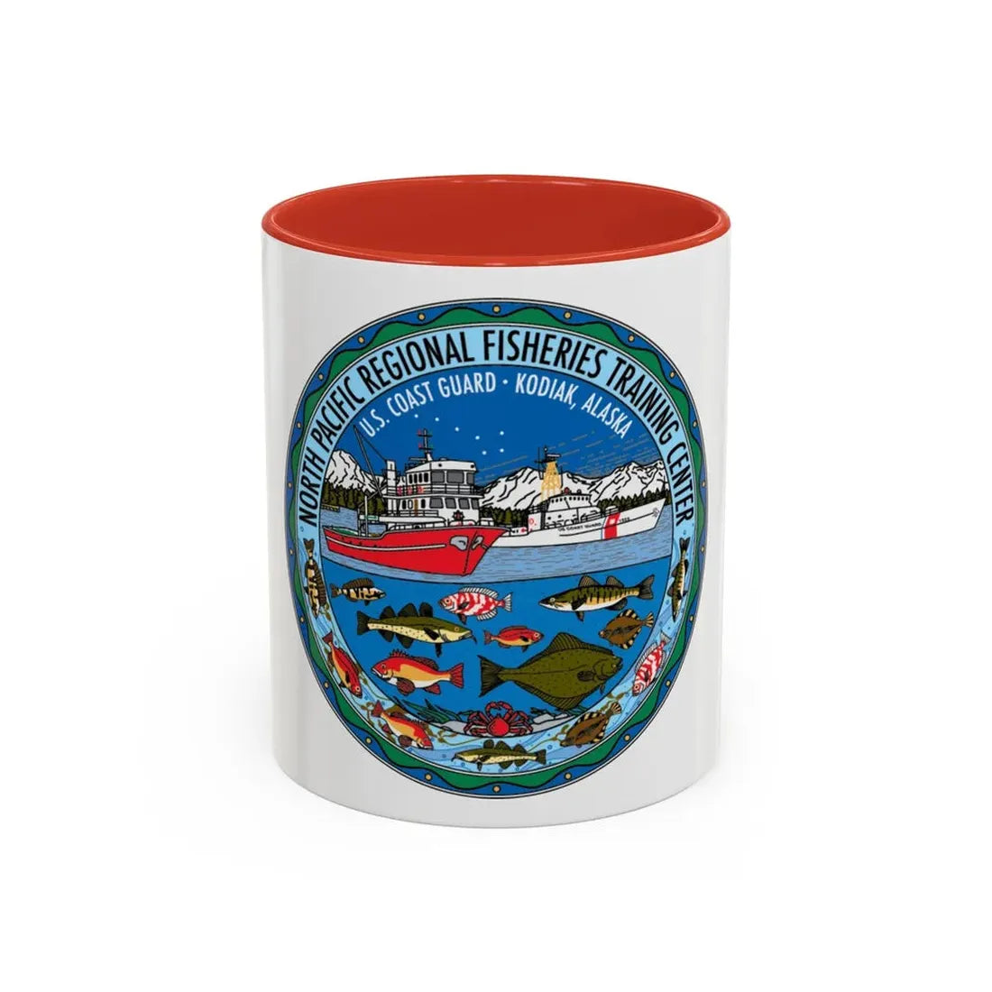 USCG NPRFTC Kodiak Alaska 2005 (U.S. Coast Guard) Accent Coffee Mug 11oz Red - Go Mug Yourself