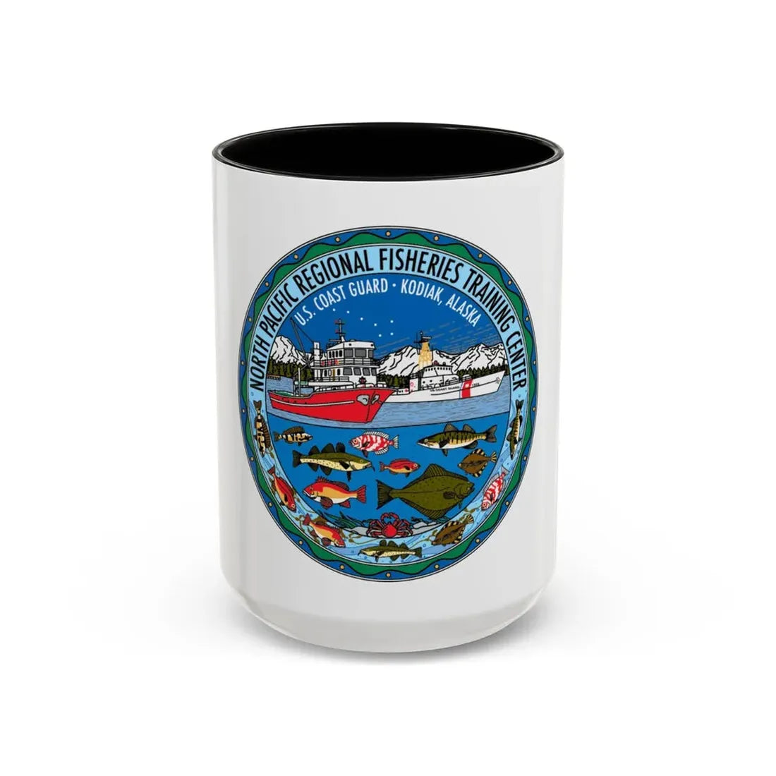 USCG NPRFTC Kodiak Alaska 2005 (U.S. Coast Guard) Accent Coffee Mug 15oz Black - Go Mug Yourself