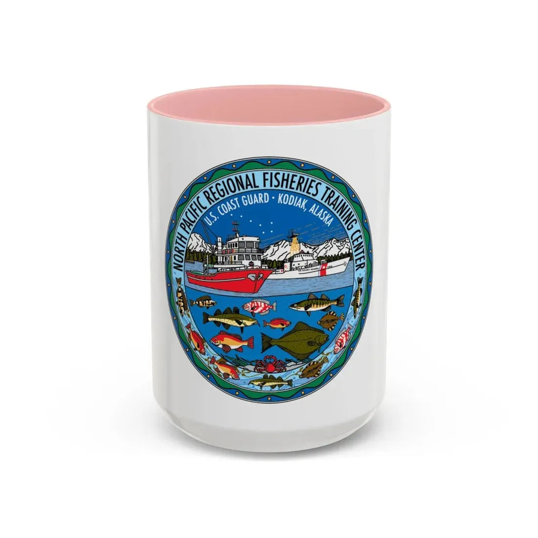 USCG NPRFTC Kodiak Alaska 2005 (U.S. Coast Guard) Accent Coffee Mug 15oz Pink - Go Mug Yourself