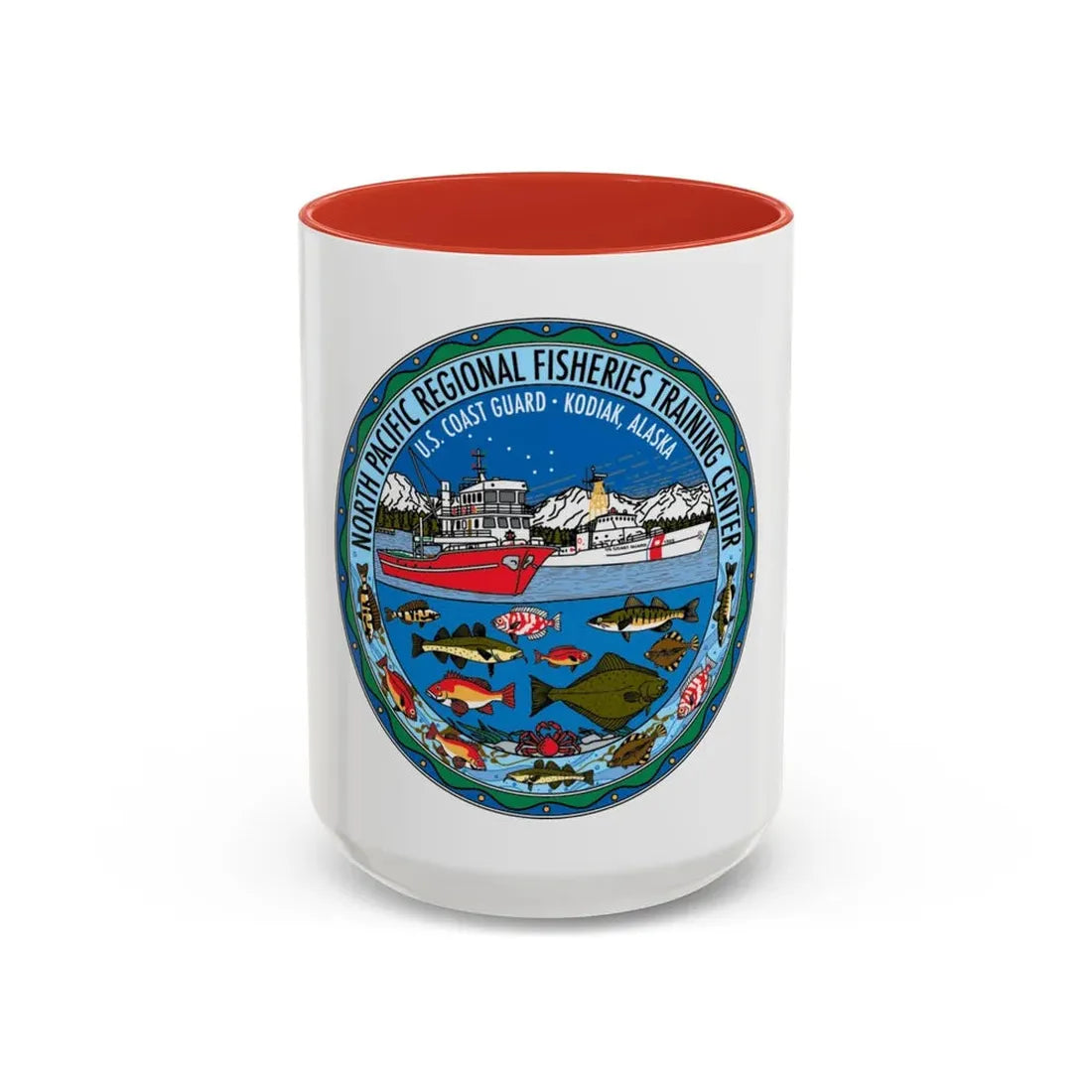 USCG NPRFTC Kodiak Alaska 2005 (U.S. Coast Guard) Accent Coffee Mug 15oz Red - Go Mug Yourself
