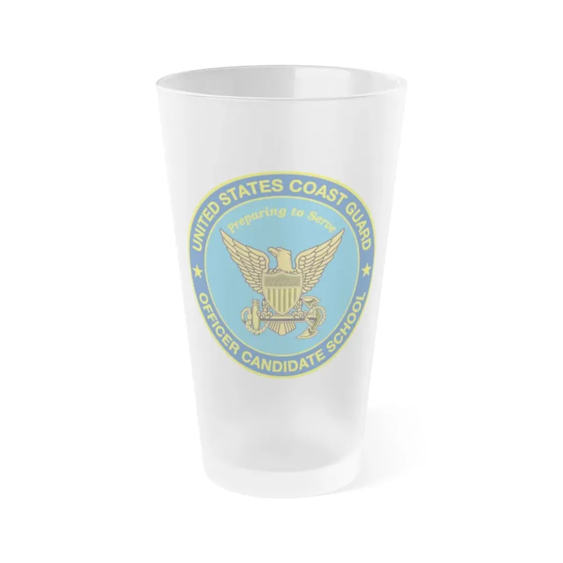 USCG Officer Candidate School (U.S. Coast Guard) Frosted Pint Glass 16oz Default Title - Go Mug Yourself