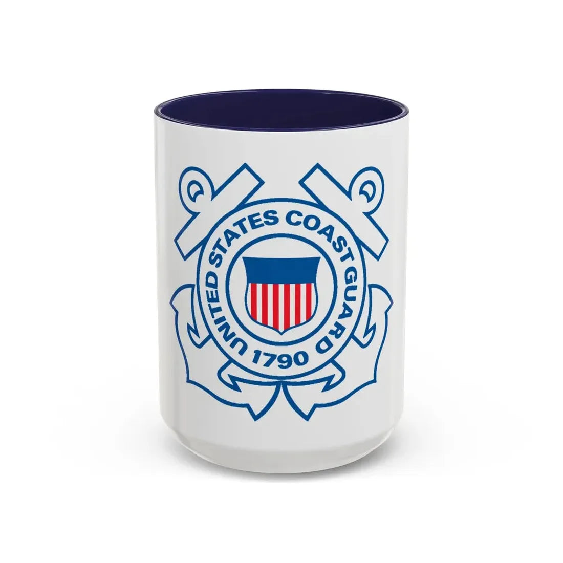 USCG Official Emblem (U.S. Coast Guard) Accent Coffee Mug 15oz Navy - Go Mug Yourself