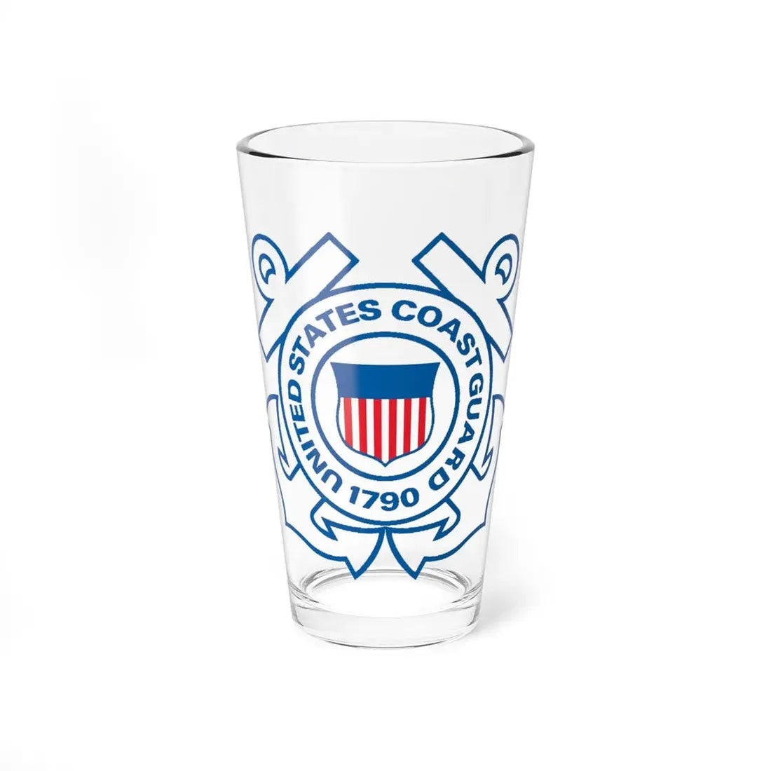 USCG Official Emblem (U.S. Coast Guard) Pint Glass 16oz 16oz - Go Mug Yourself