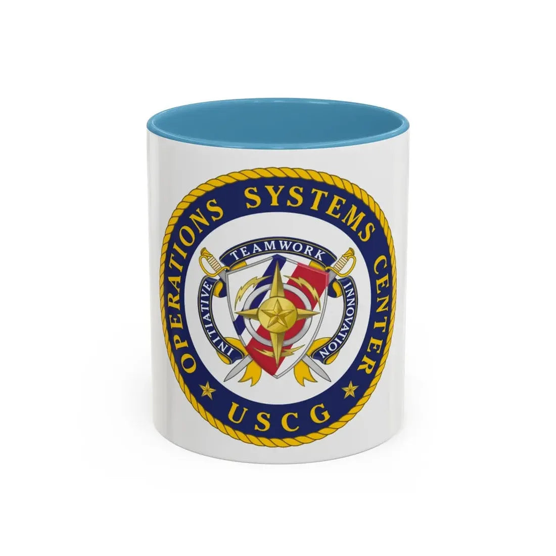 USCG Operations Systems Center (U.S. Coast Guard) Accent Coffee Mug 11oz Light Blue - Go Mug Yourself
