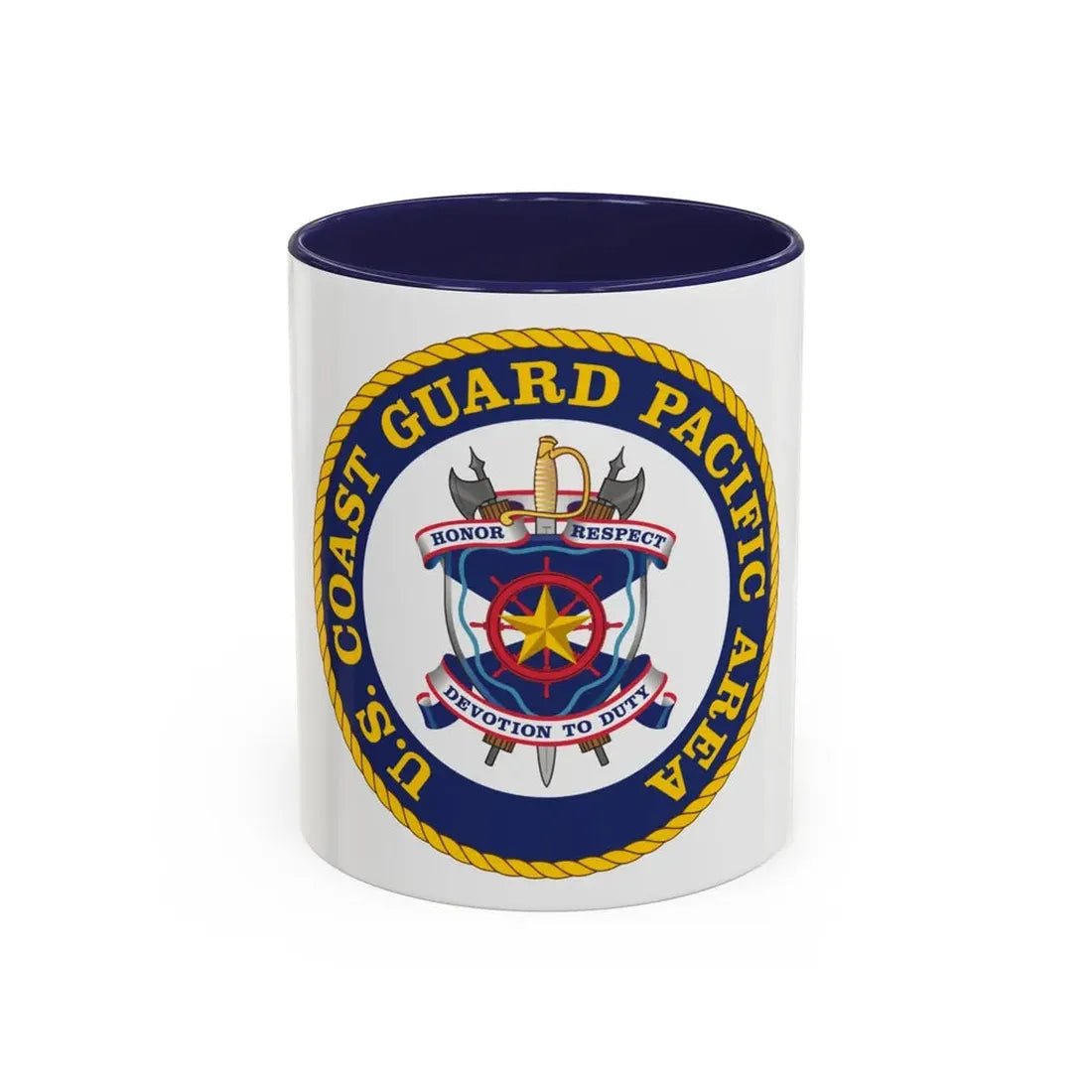 USCG Pacific Area (U.S. Coast Guard) Accent Coffee Mug 11oz Navy - Go Mug Yourself