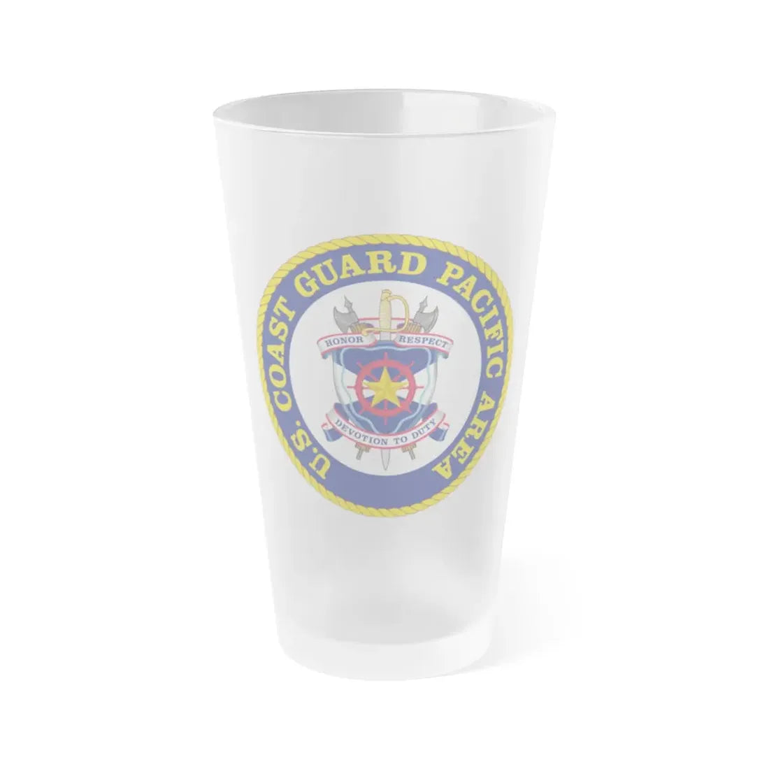 USCG Pacific Area (U.S. Coast Guard) Frosted Pint Glass 16oz Default Title - Go Mug Yourself