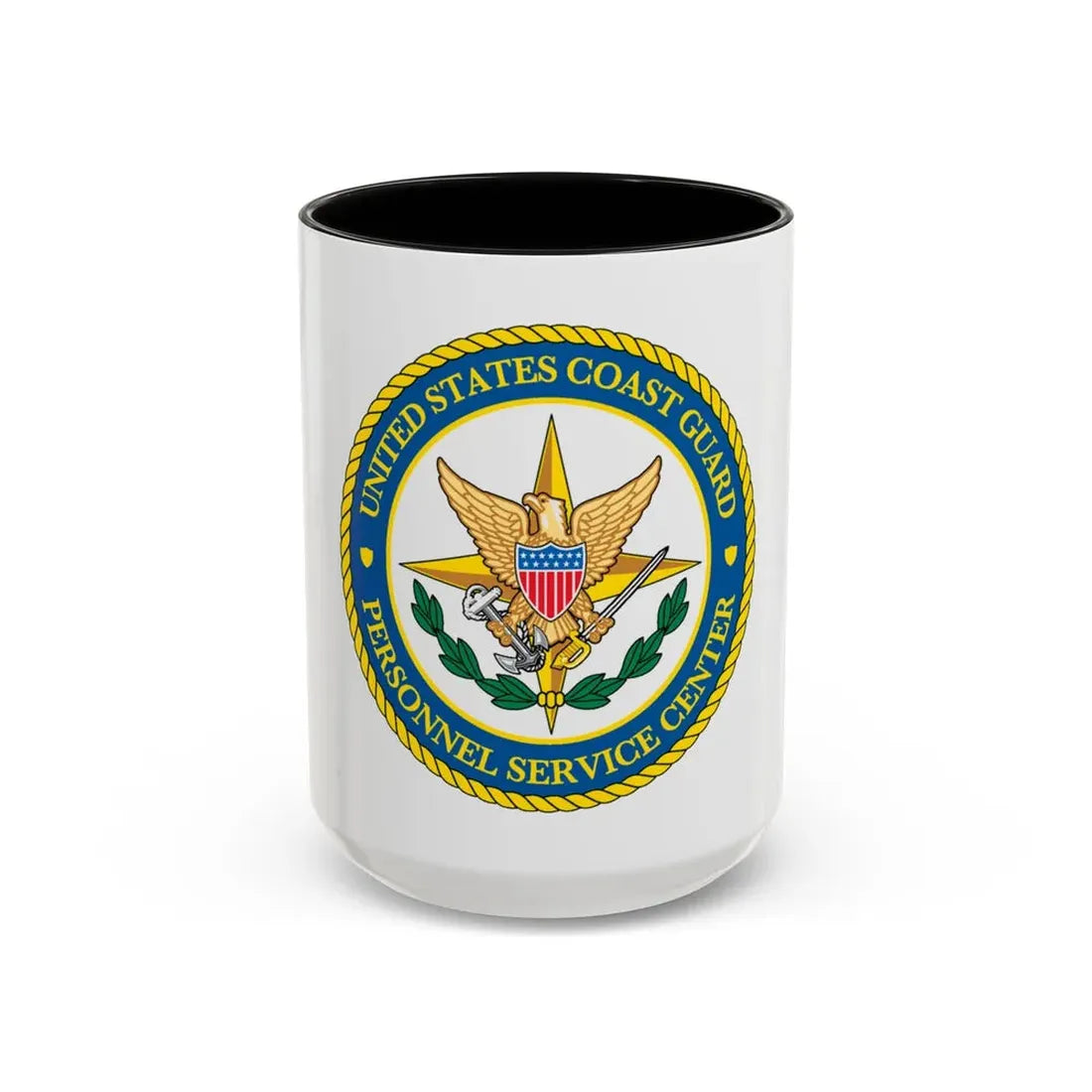 USCG Personnel Service Center (U.S. Coast Guard) Accent Coffee Mug 15oz Black - Go Mug Yourself