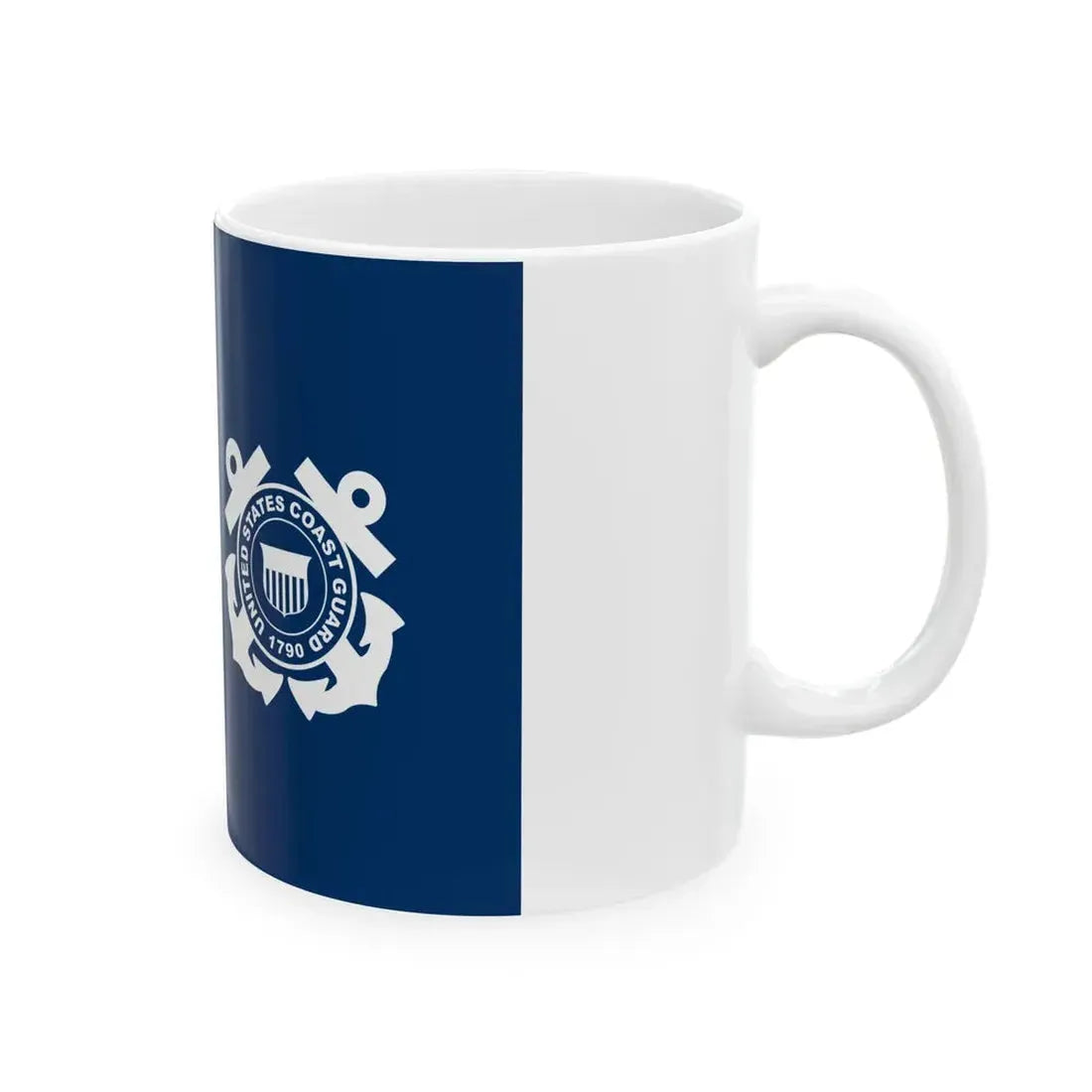 USCG Rear Admiral Flag Lower Half (United States) White Coffee Mug - Go Mug Yourself