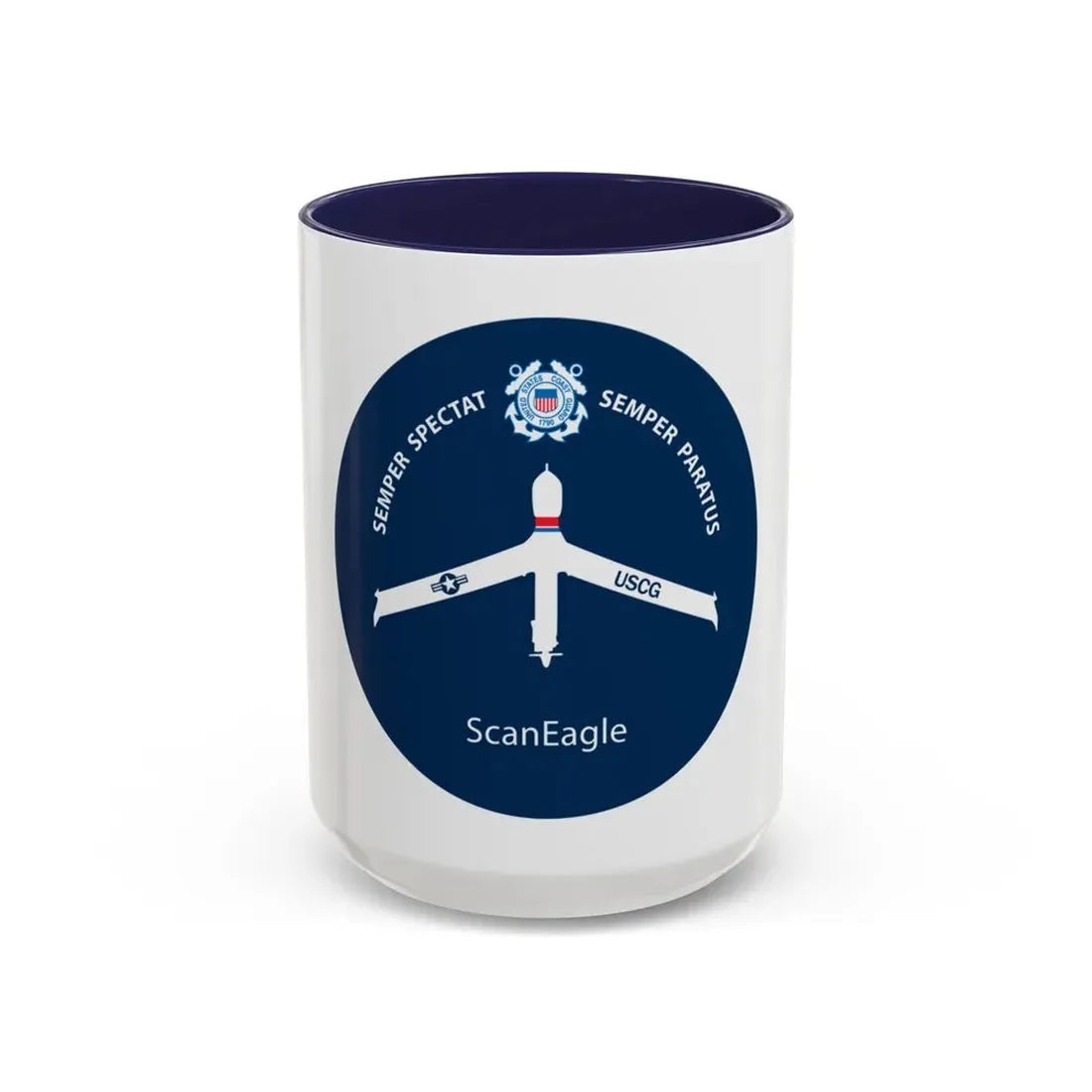 USCG Scan Eagle (U.S. Coast Guard) Accent Coffee Mug 15oz Navy - Go Mug Yourself