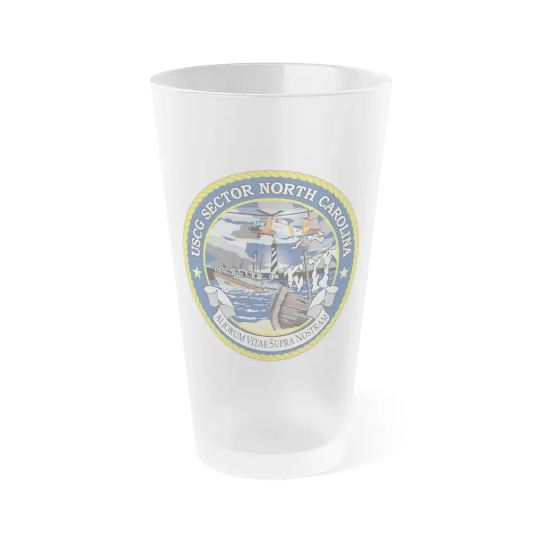 USCG Secctor North Carolina (U.S. Coast Guard) Frosted Pint Glass 16oz Default Title - Go Mug Yourself