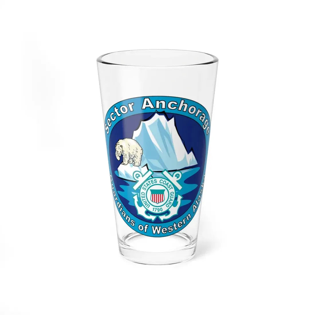 USCG Sector Anchorage (U.S. Coast Guard) Pint Glass 16oz 16oz - Go Mug Yourself