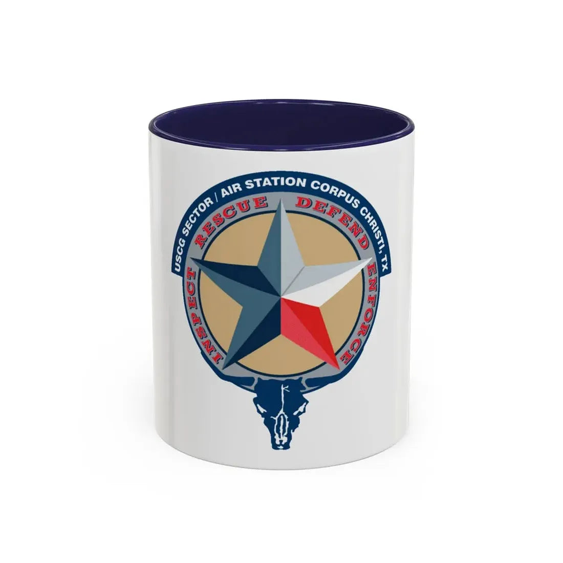 USCG Sector AS Corpus ChristiTX (U.S. Coast Guard) Accent Coffee Mug 11oz Navy - Go Mug Yourself